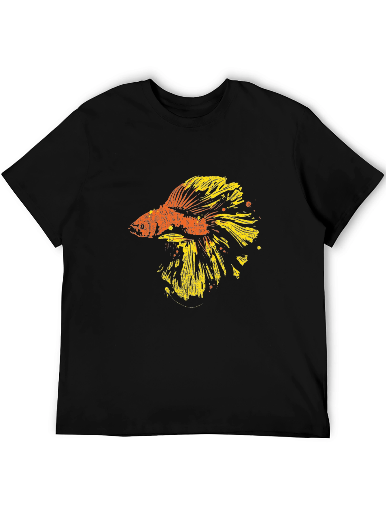 Black Betta Fish Graphic T-Shirt - Black view 5