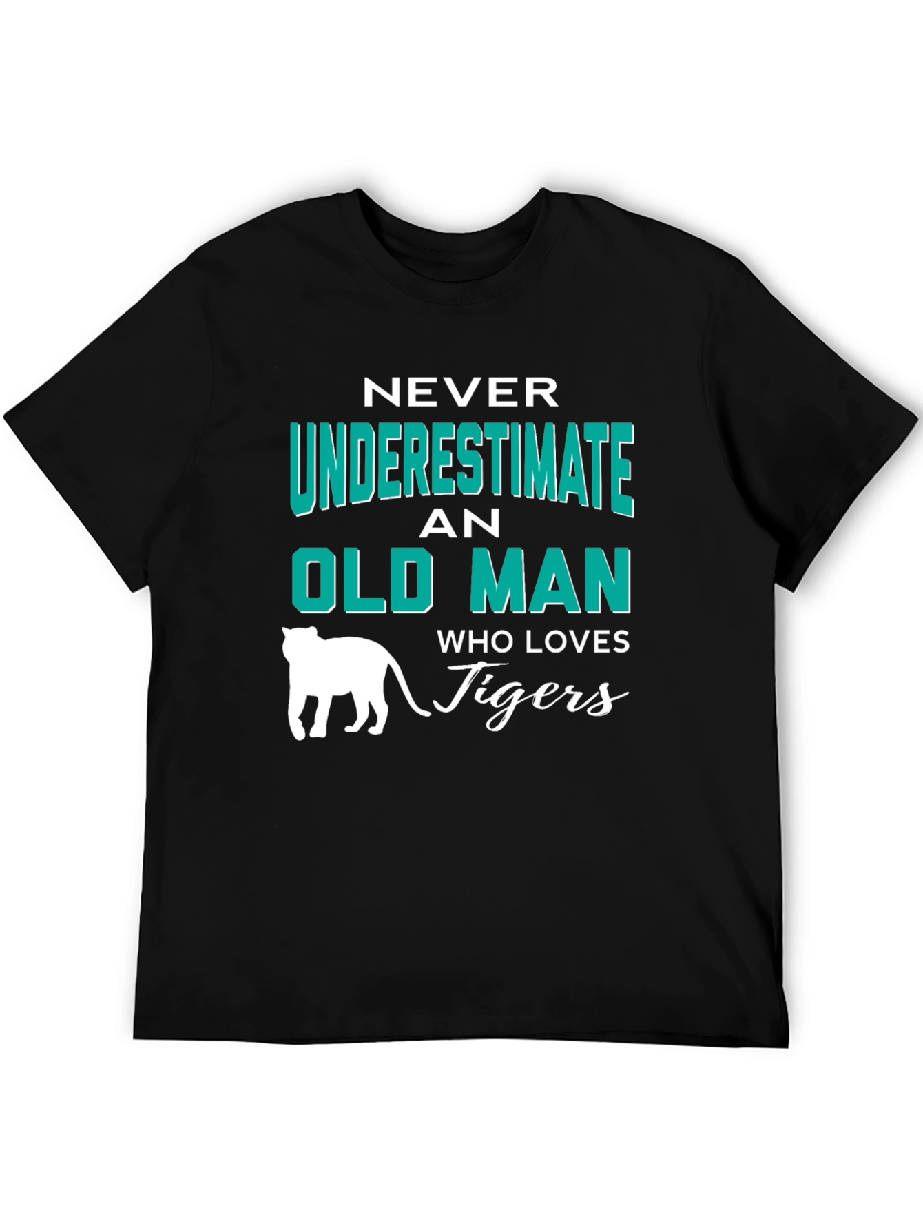 Black Never Underestimate an Old Man Who Loves Tigers T-Shirt view 5