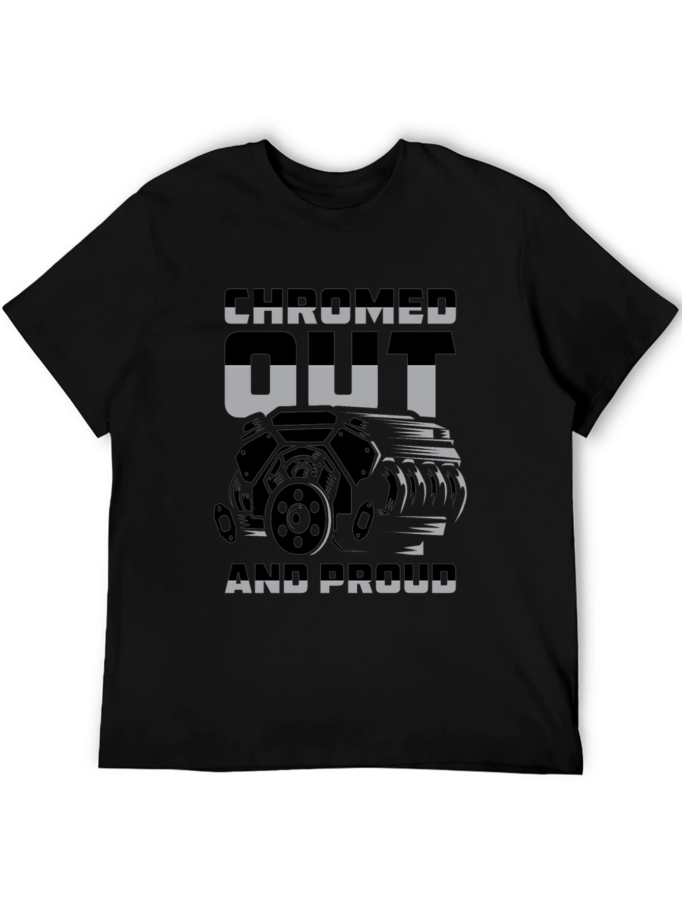 Black Chromed Out and Proud Graphic T-Shirt view 5