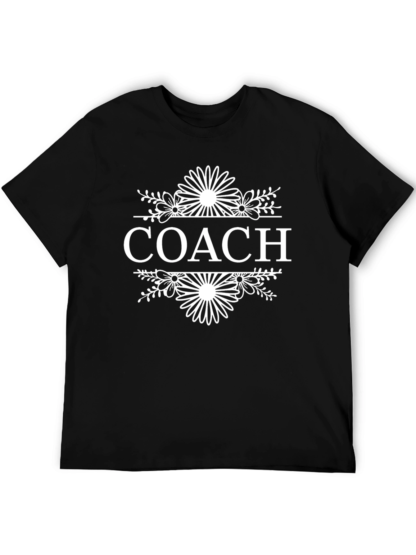 Black Coach Graphic Tee - Black Cotton T-Shirt view 5