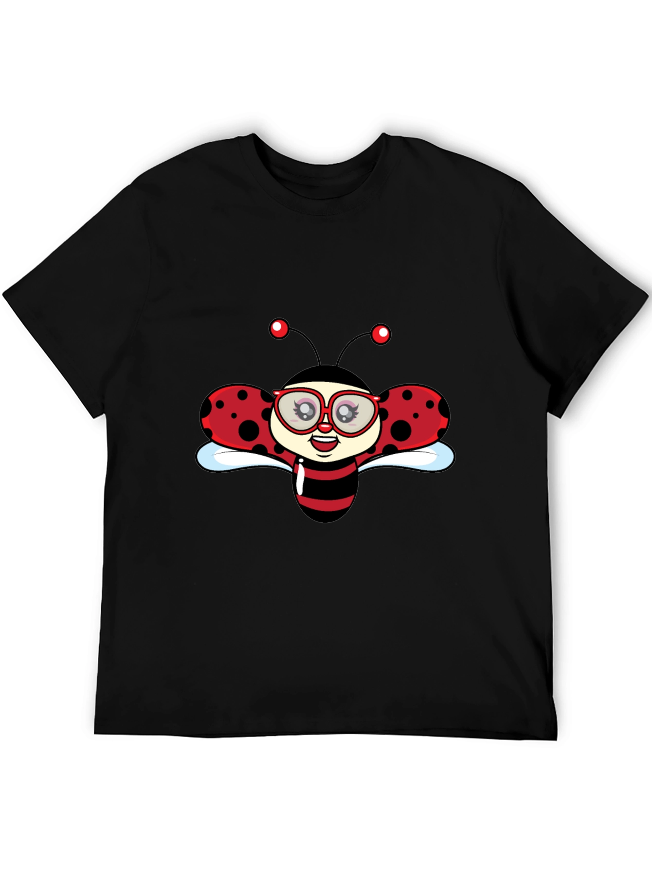 Black Ladybug Graphic Black T-Shirt view 5