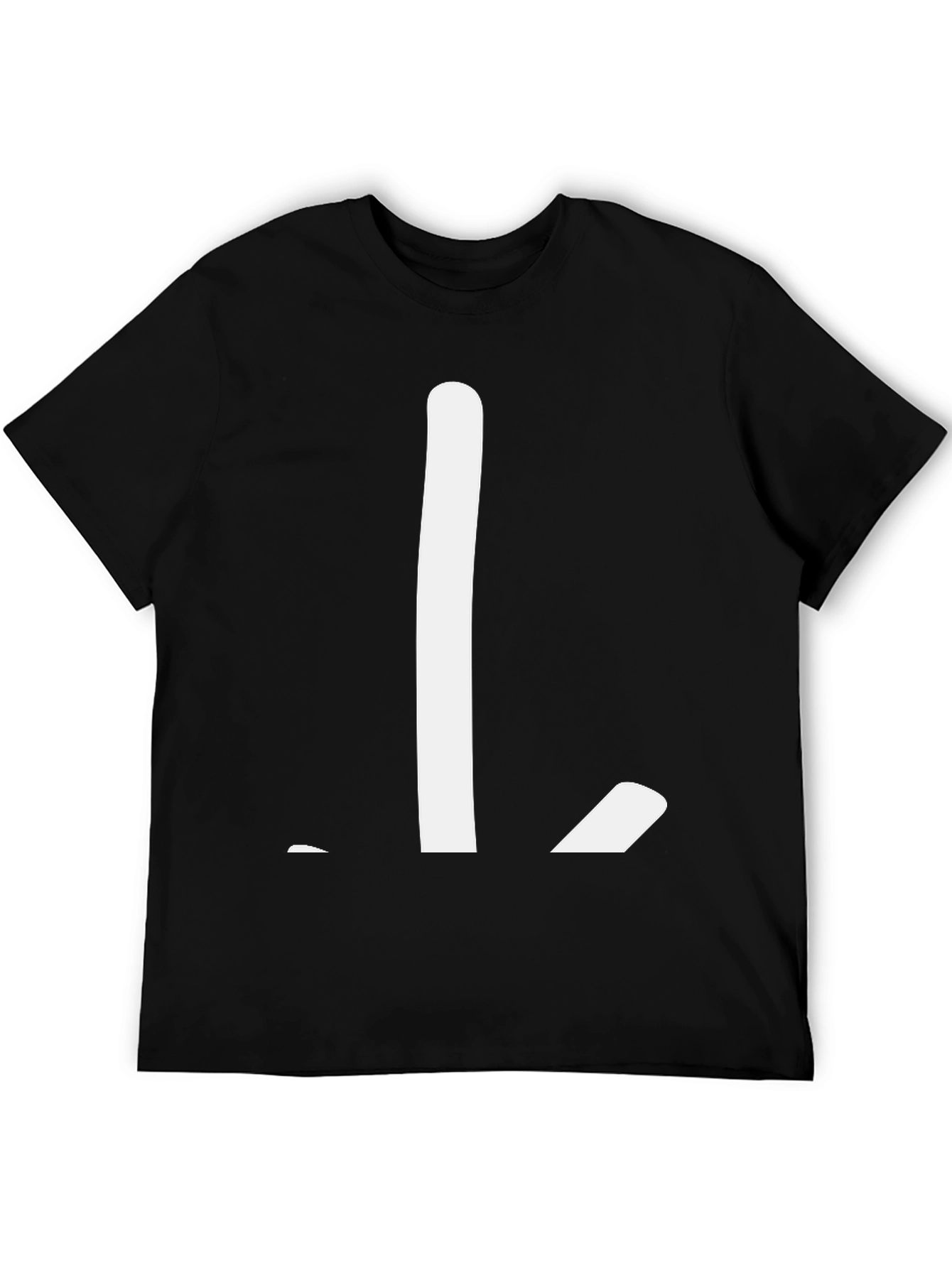Black Minimalist "L" Graphic Black T-Shirt view 5
