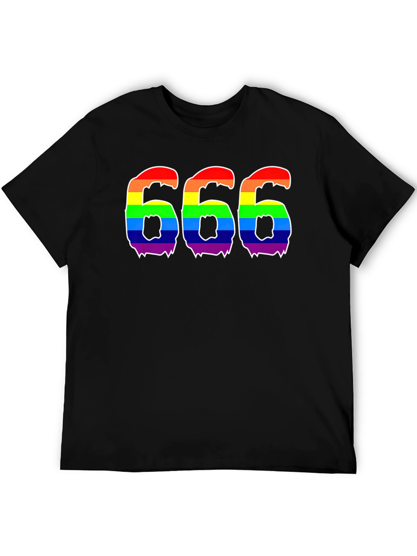 Black Rainbow 666 Graphic T-Shirt - Black Tee view 5