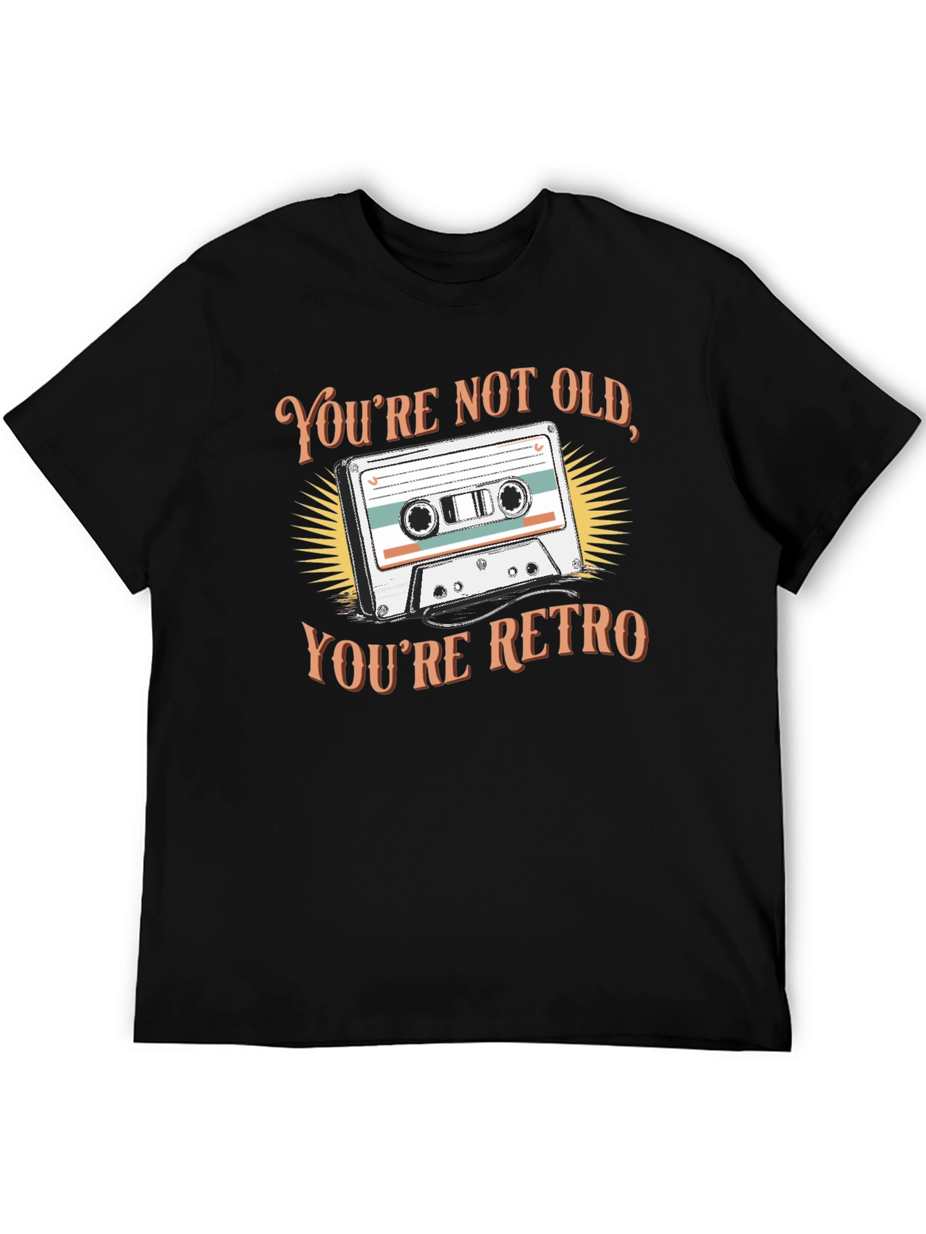 Black Retro Cassette Tape Graphic T-Shirt view 5