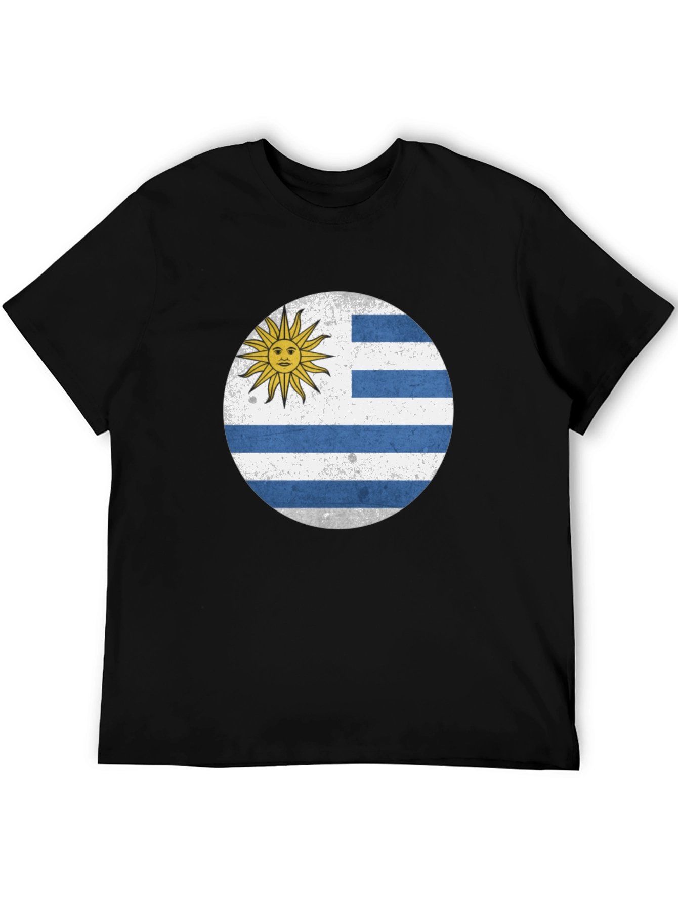 Black Uruguay Flag T-Shirt - Black Graphic Tee view 5