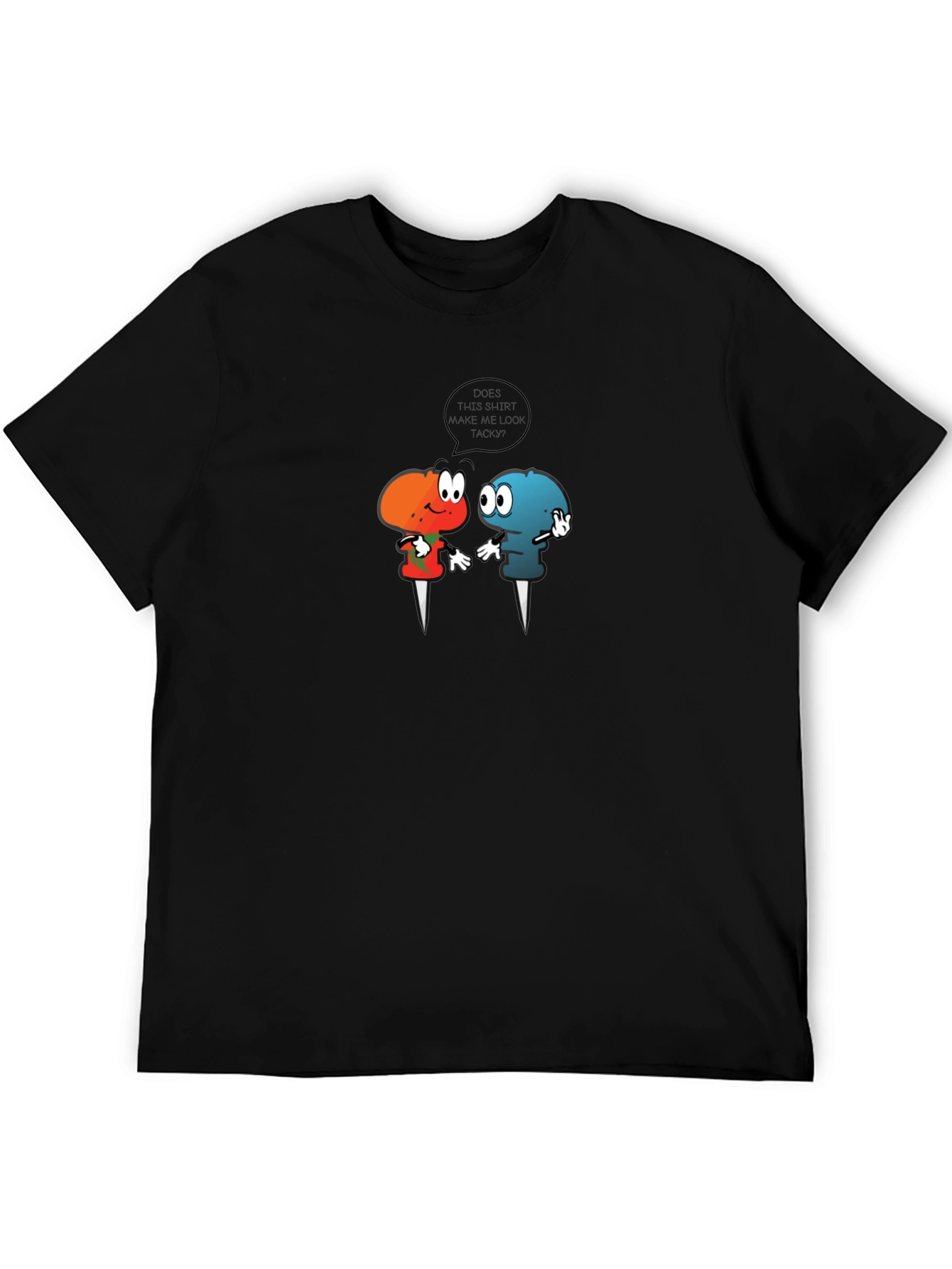Black Tacky Pins Graphic Tee - Humor T-Shirt view 5