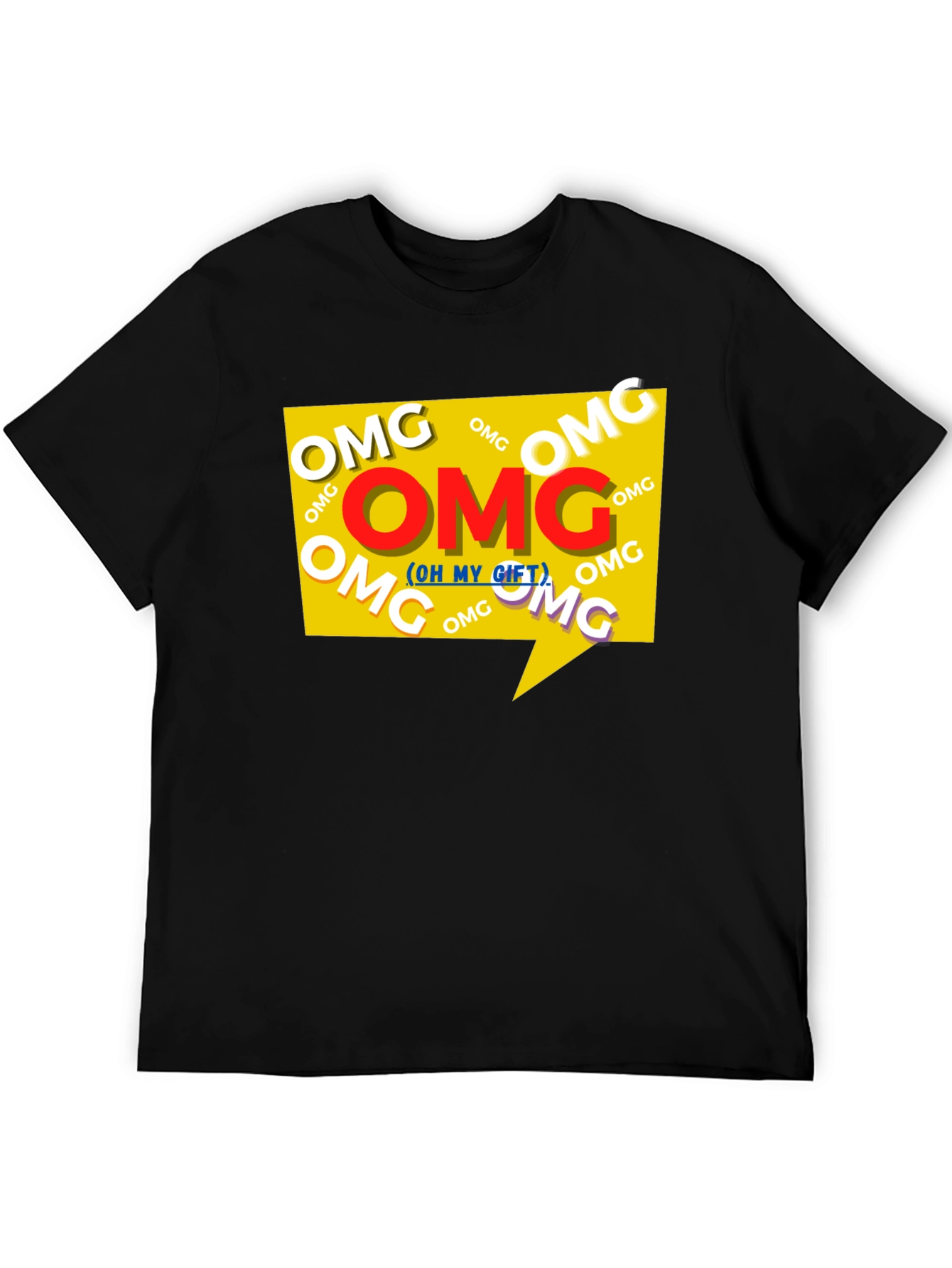 Black OMG Graphic Print Black T-Shirt view 5