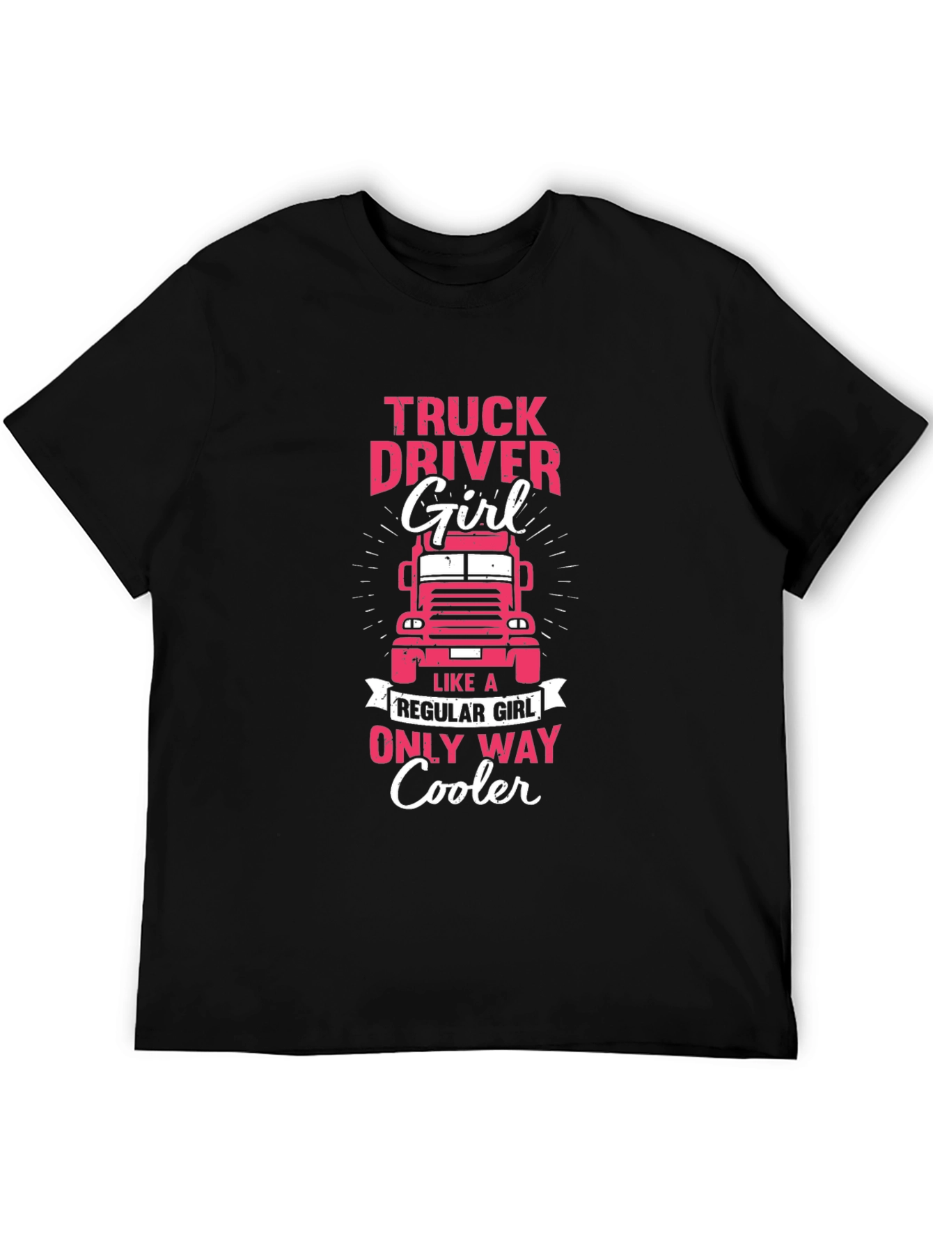 Black Truck Driver Girl T-Shirt - Only Way Cooler view 5