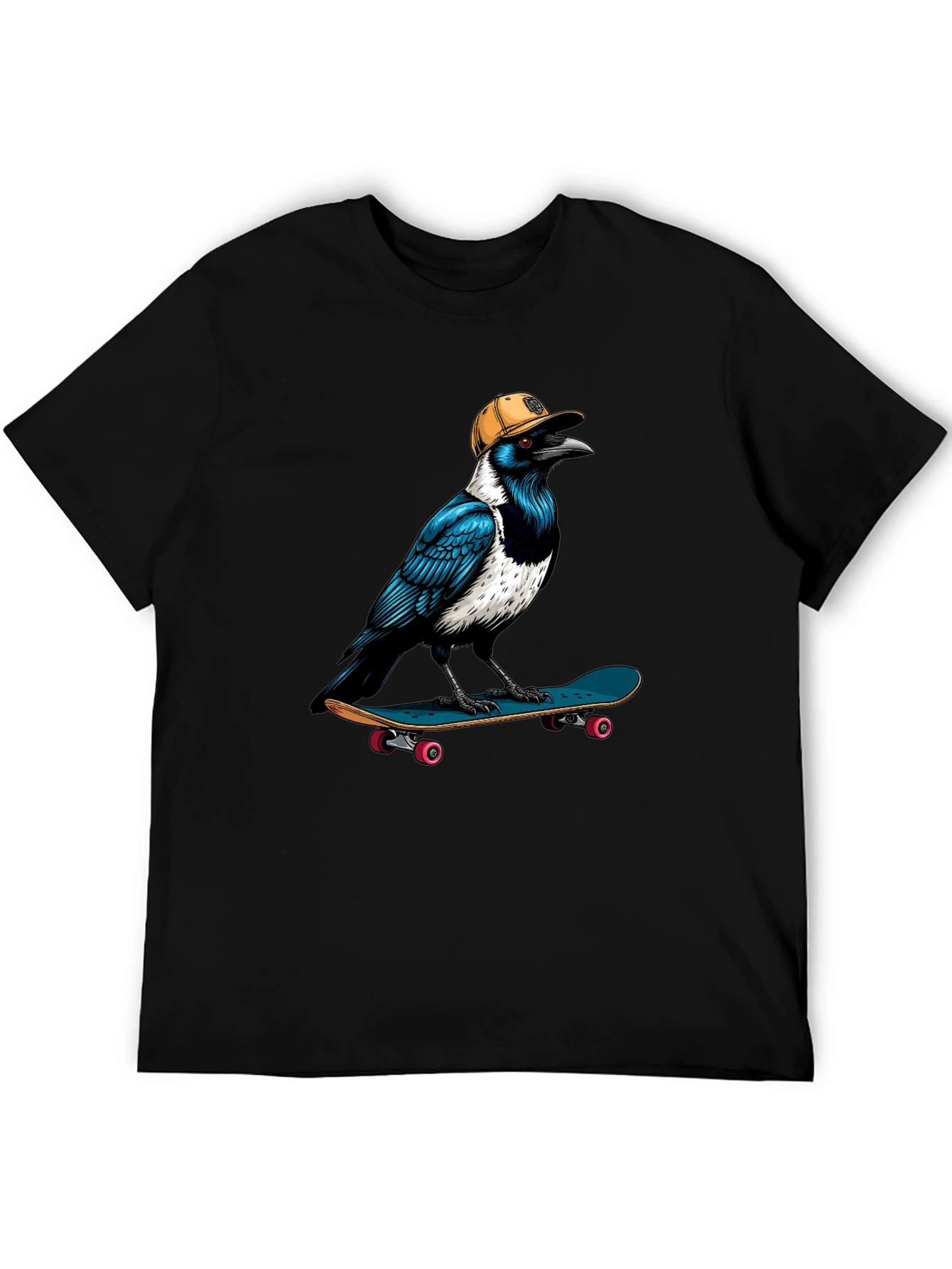 Black Cool Crow Skateboard T-Shirt view 5