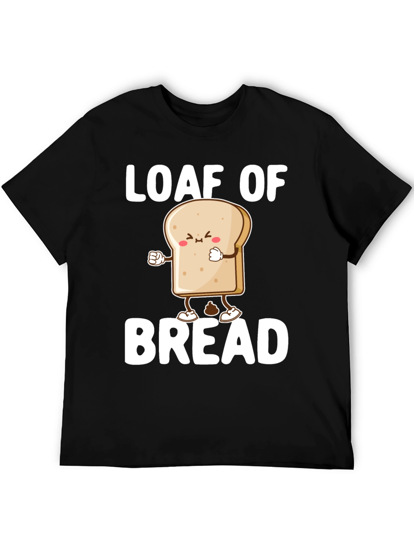 Black Loaf of Bread Graphic Tee - Funny Cartoon Food Shirt view 5