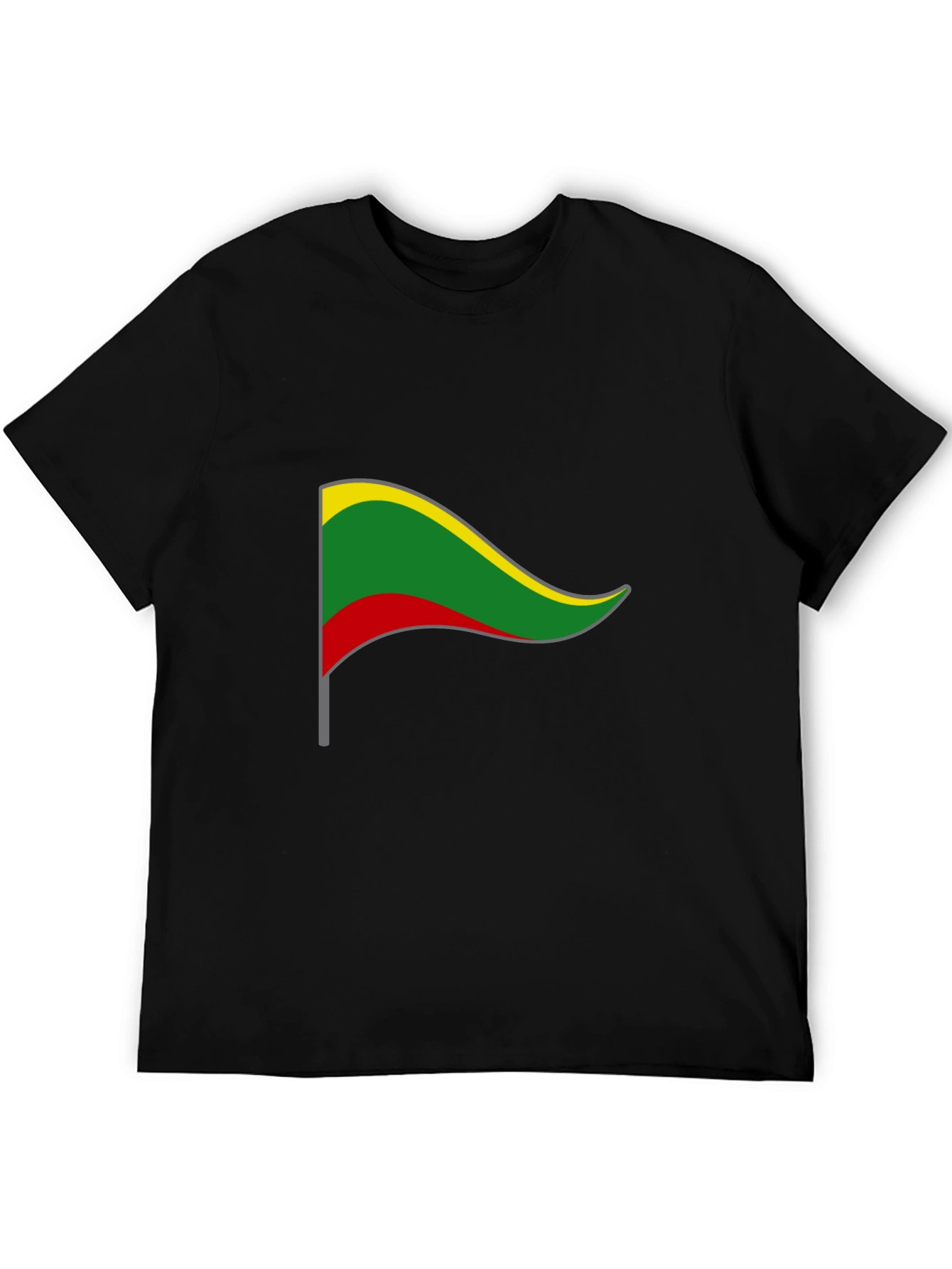 Black Lithuania Flag Graphic Tee - Black Short Sleeve T-Shirt view 5