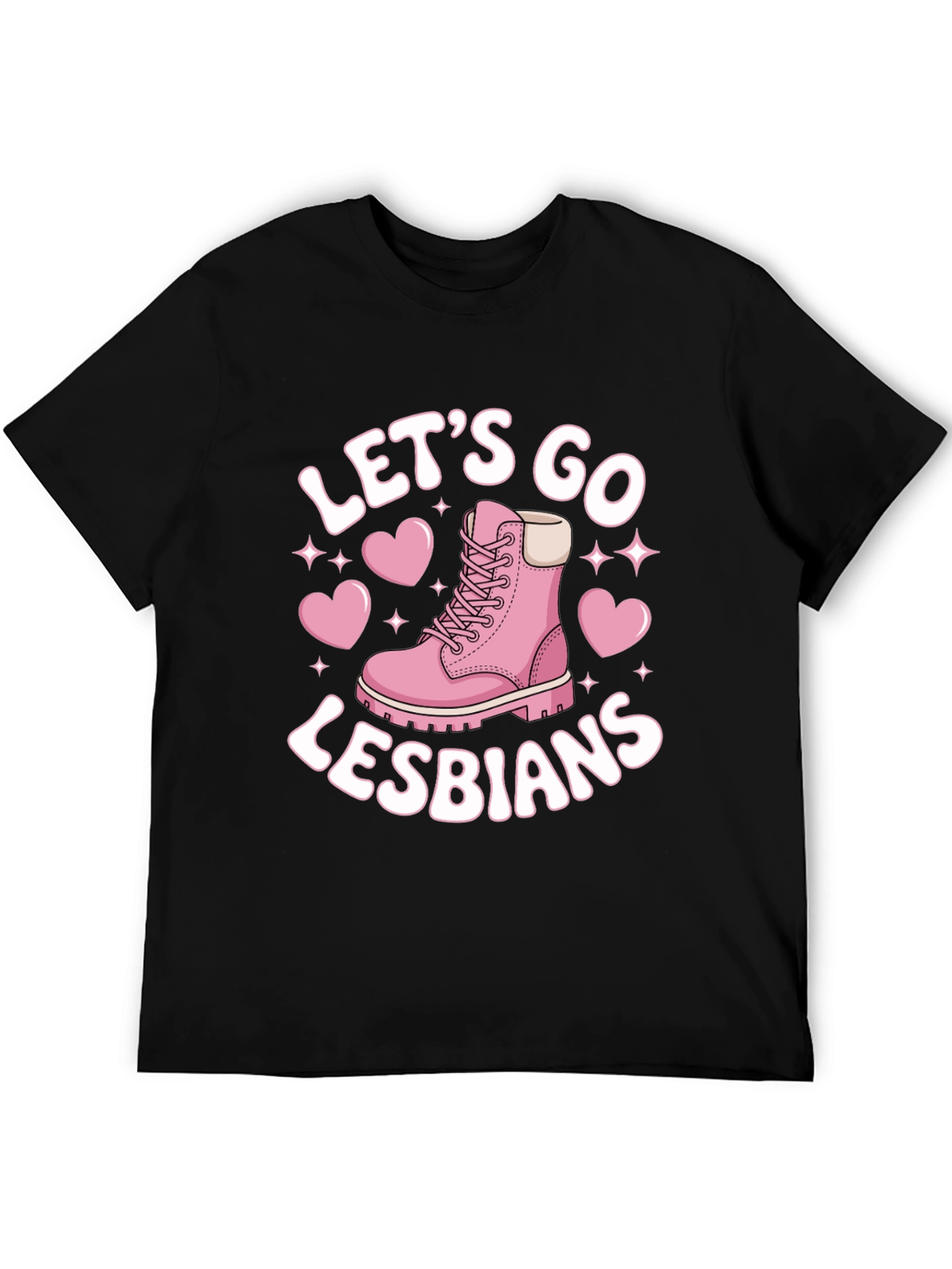Black Let's Go Lesbians T-Shirt view 5