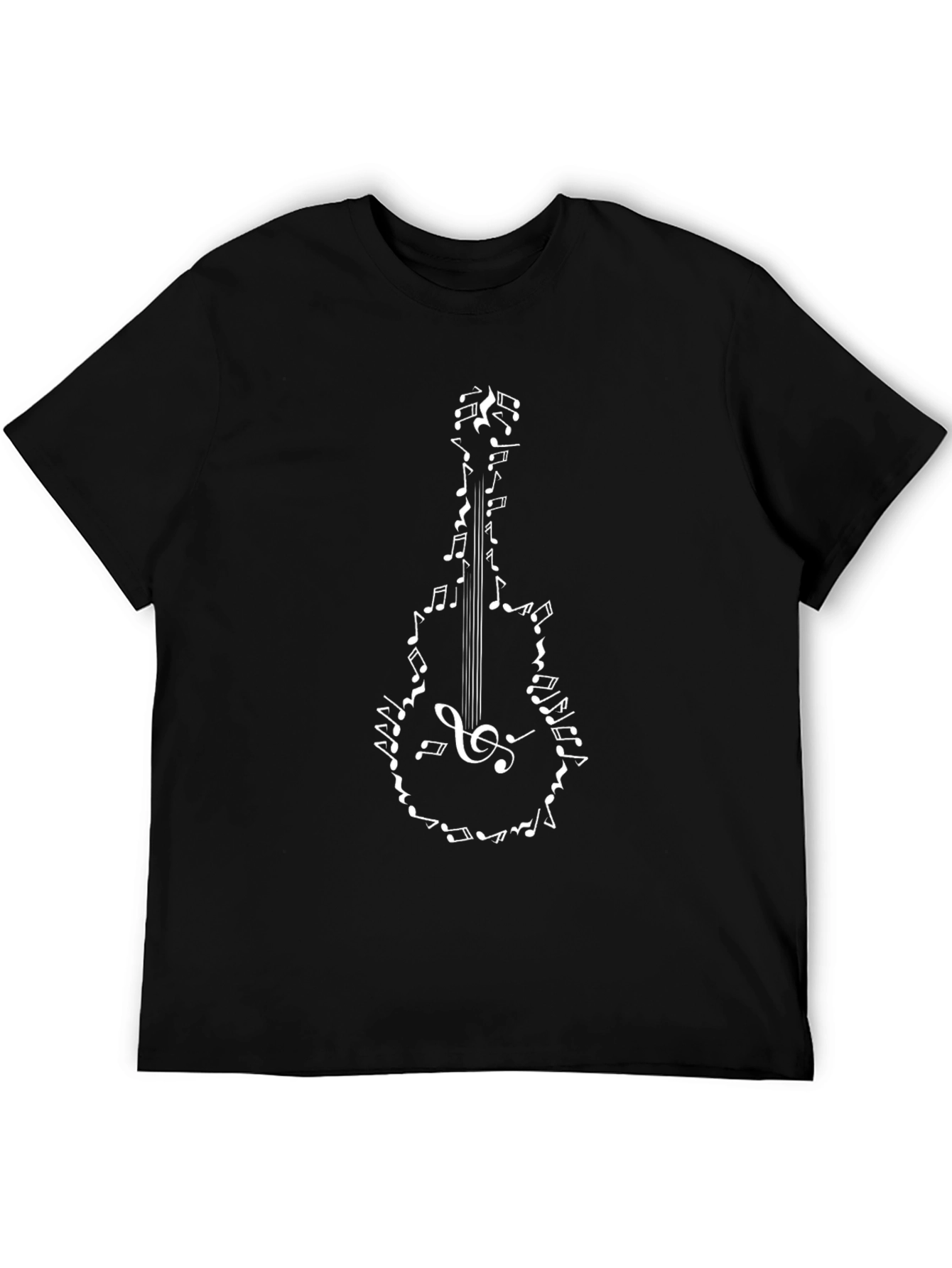 Black Musical Guitar T-Shirt - Black Graphic Tee view 5