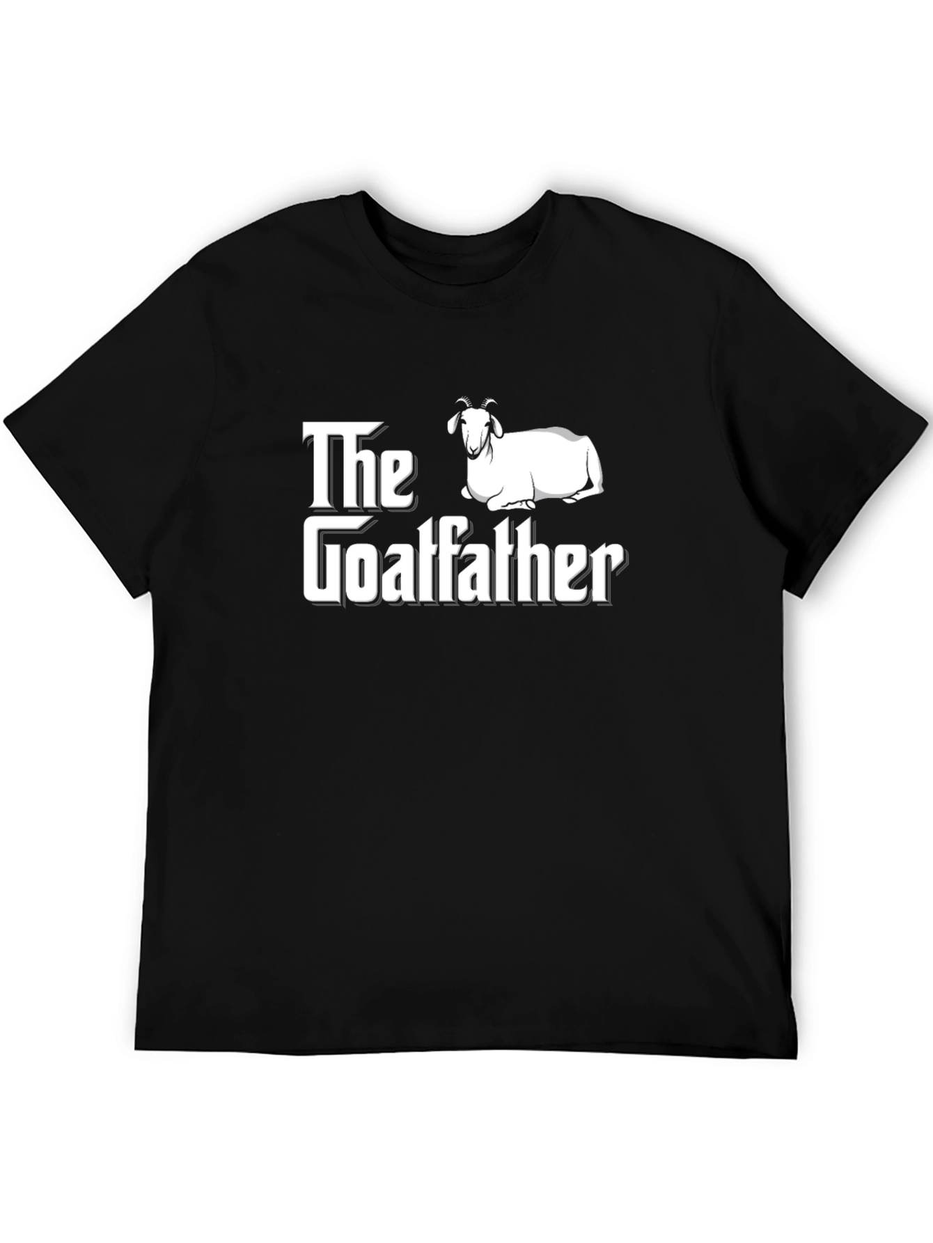 Black The Goatfather Funny Graphic T-Shirt view 5