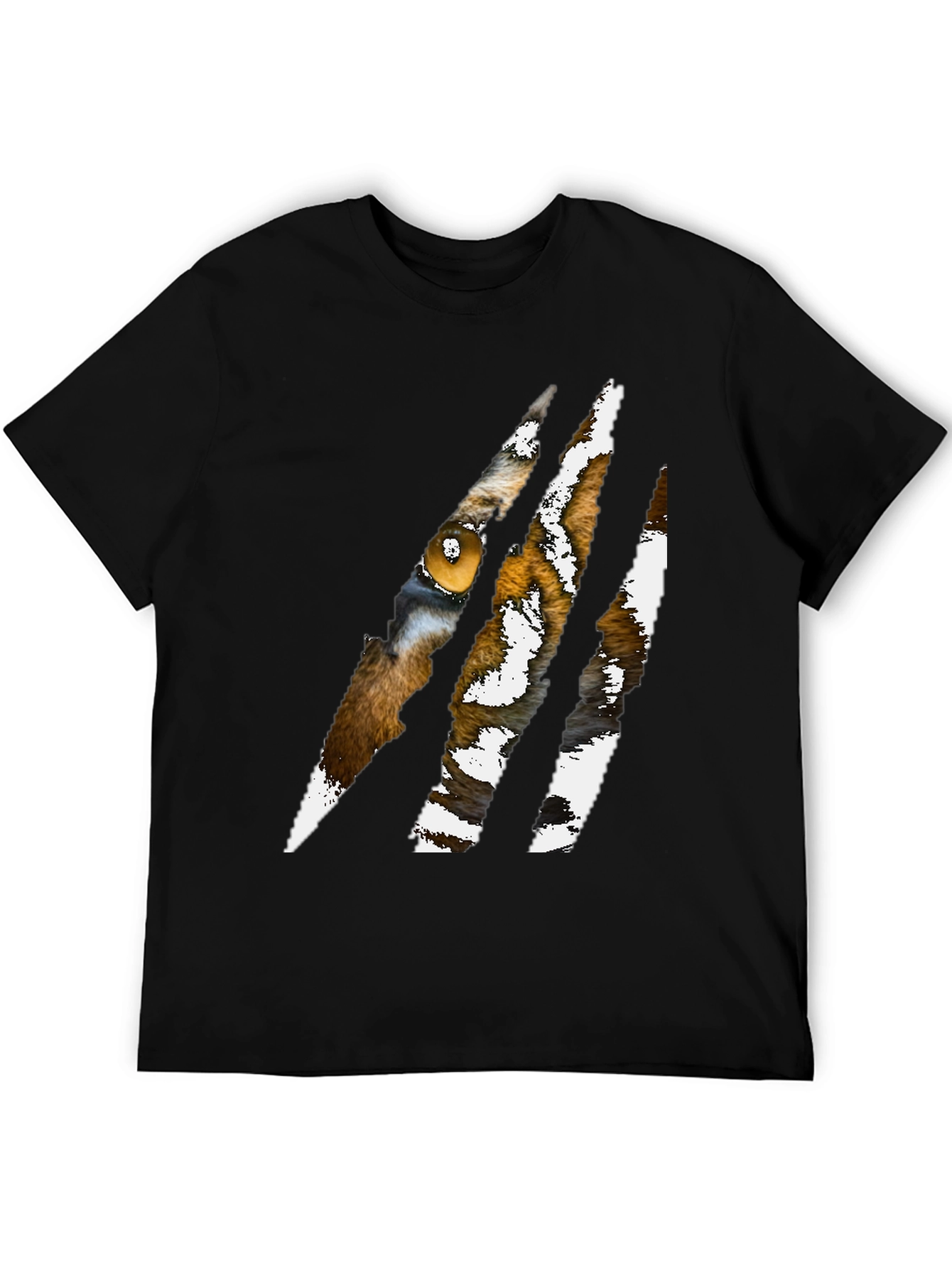 Black Tiger Eye Claw Mark Graphic T-Shirt view 5