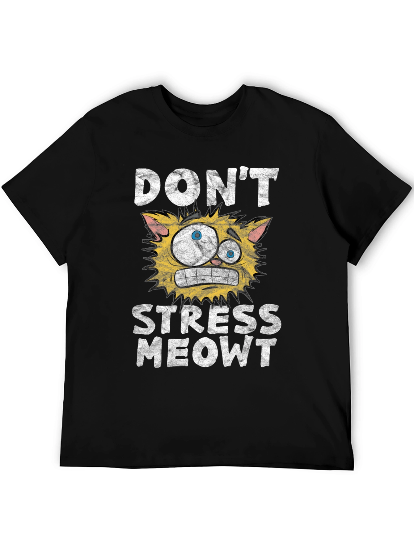 Black Don't Stress Meowt Cat Graphic T-Shirt view 5