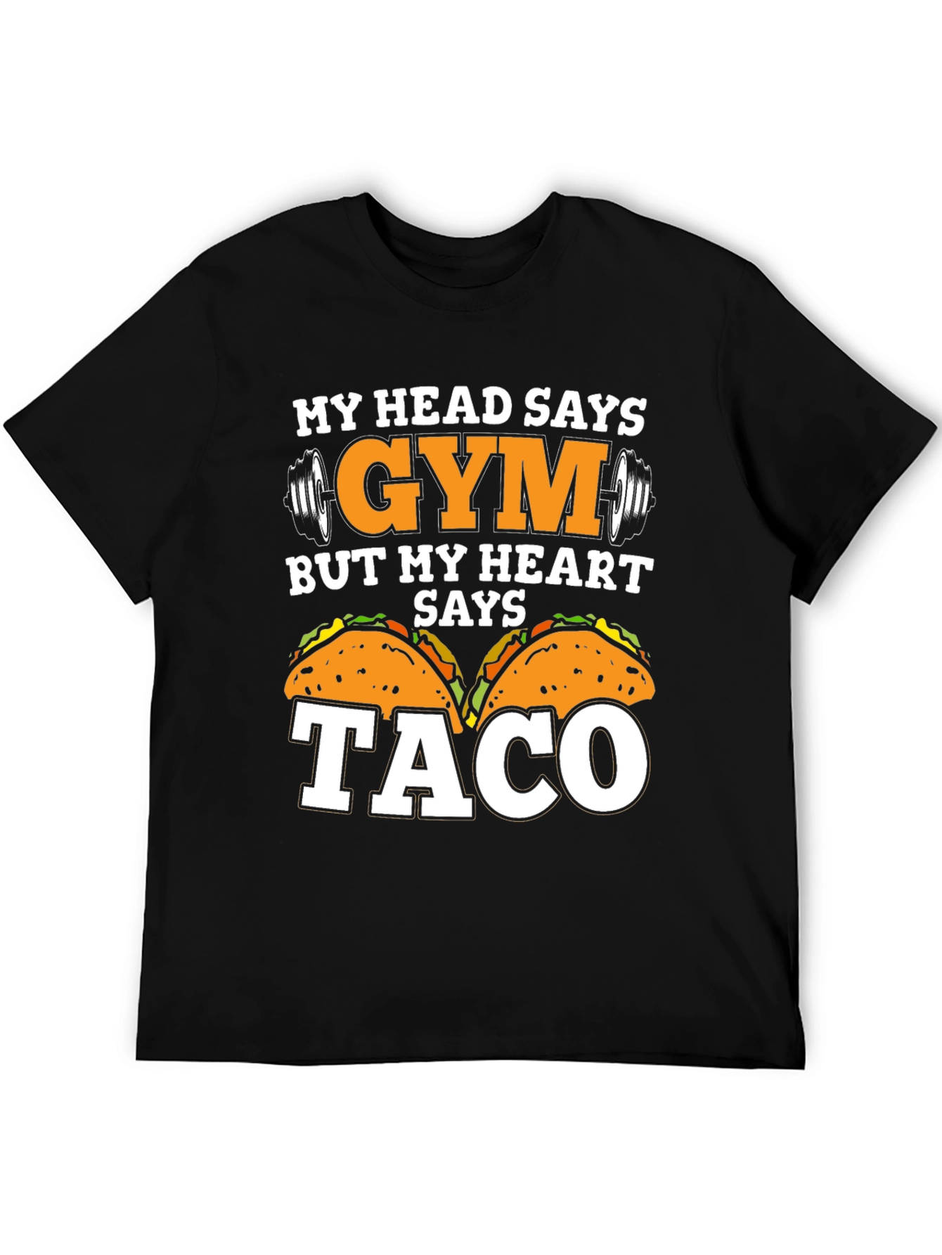 Black Gym vs Taco Funny T-Shirt view 5