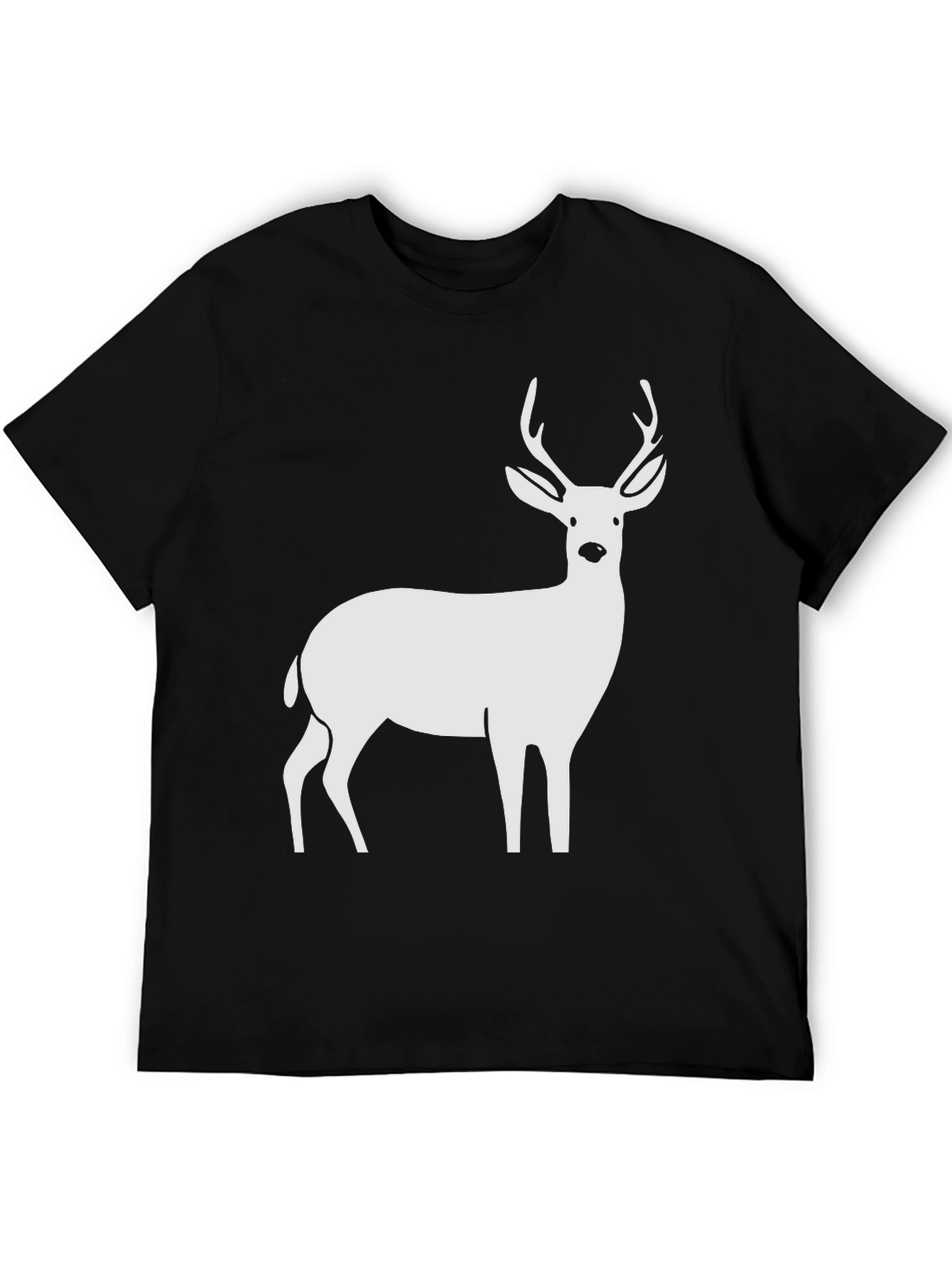 Black Deer Graphic Tee - Black Cotton T-Shirt view 5