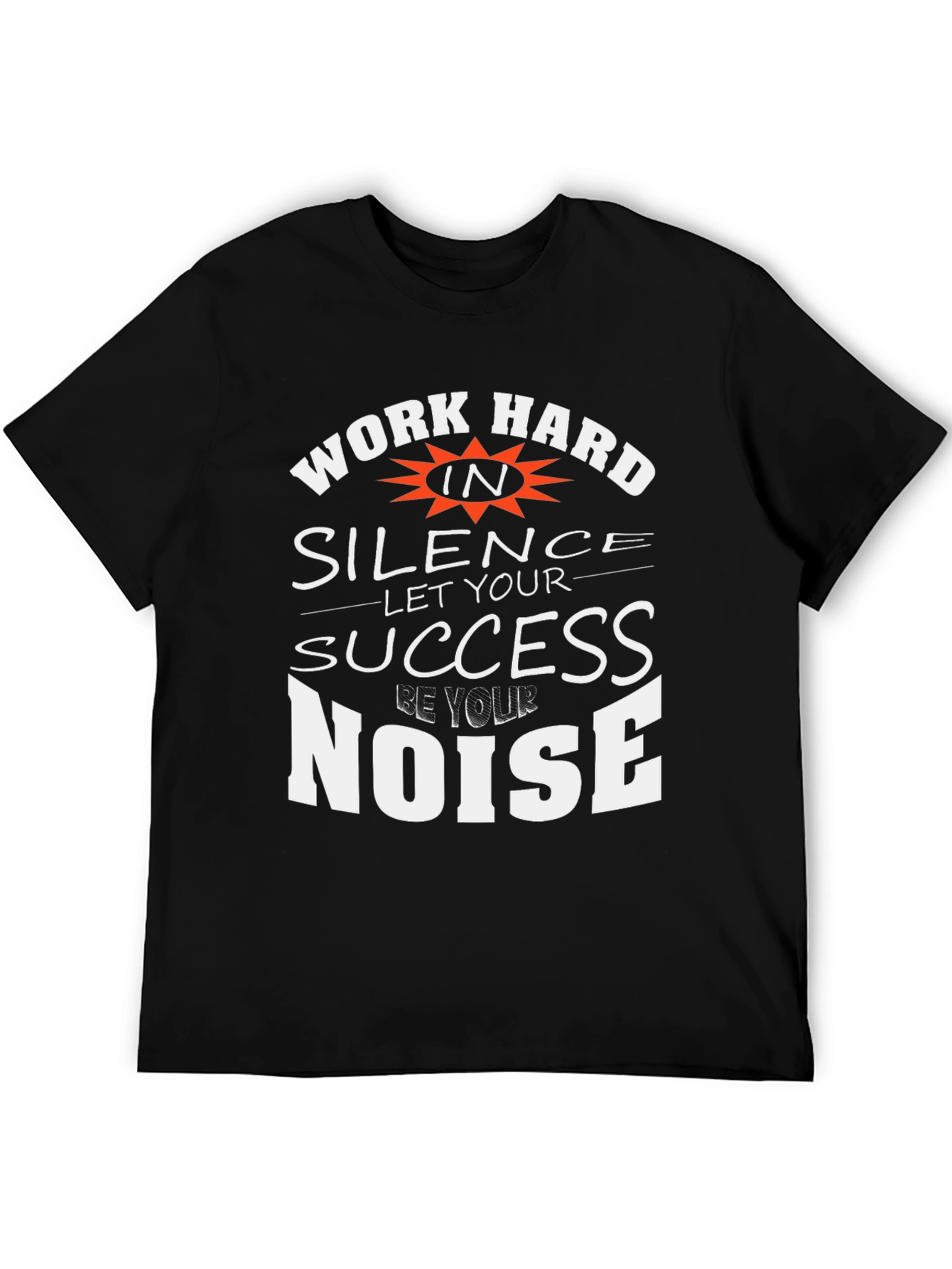 Black Work Hard in Silence Graphic Tee view 5