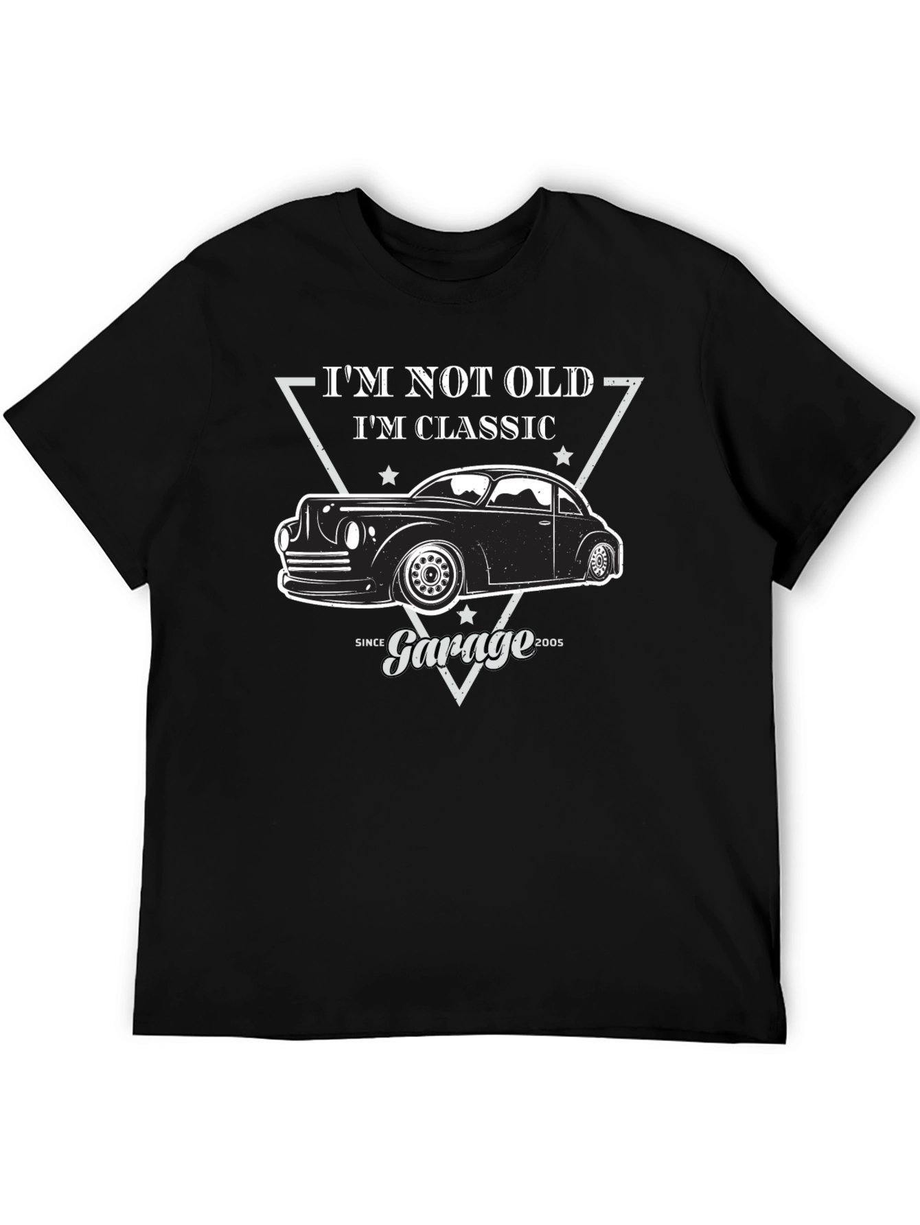 Black Classic Car Garage T-Shirt view 5