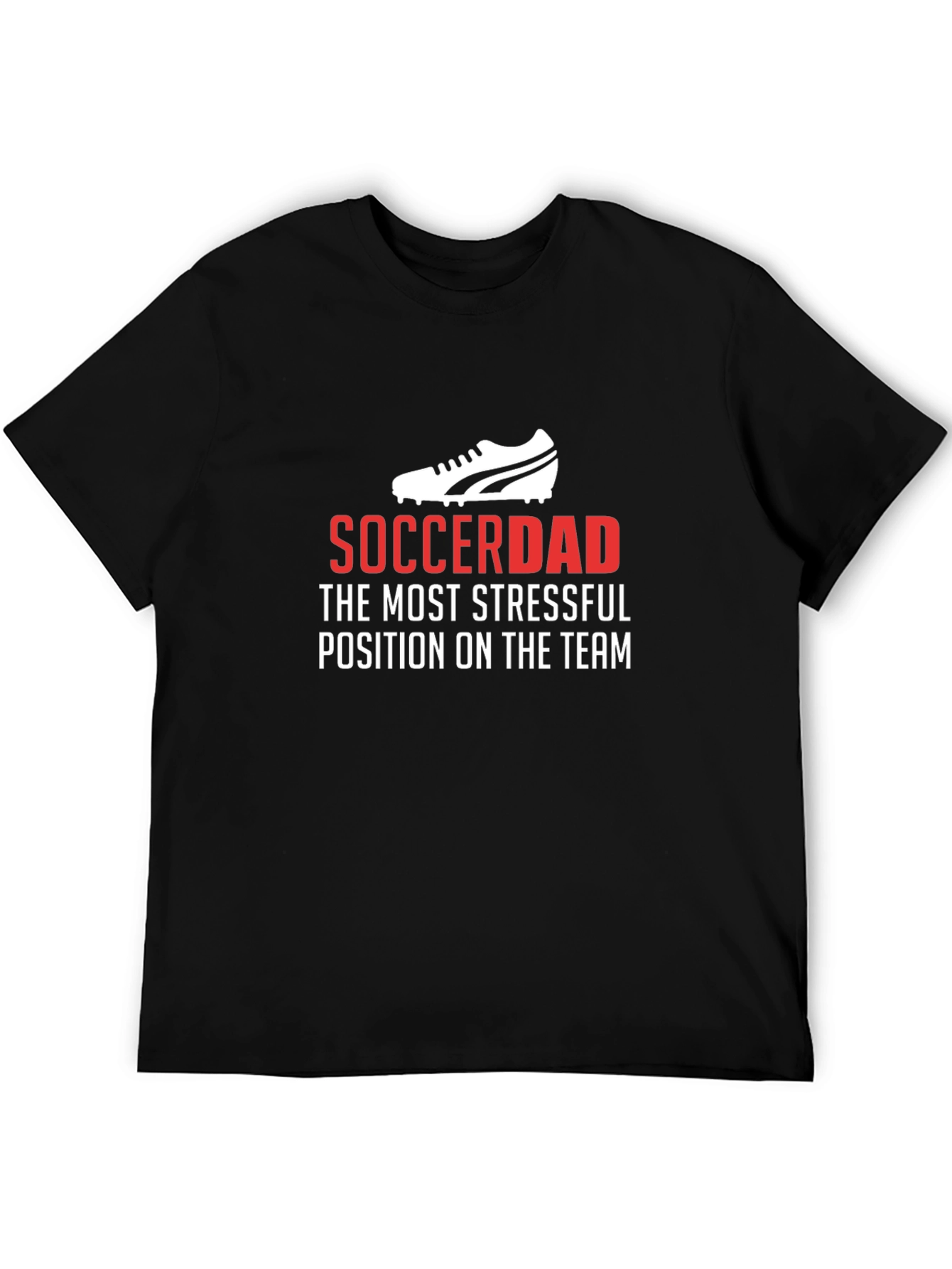 Black Soccer Dad Stressful Position T-Shirt view 5