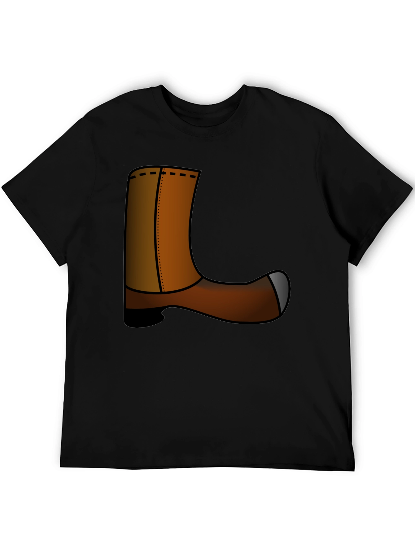 Black Novelty Cowboy Boot Graphic Tee - Unisex view 5