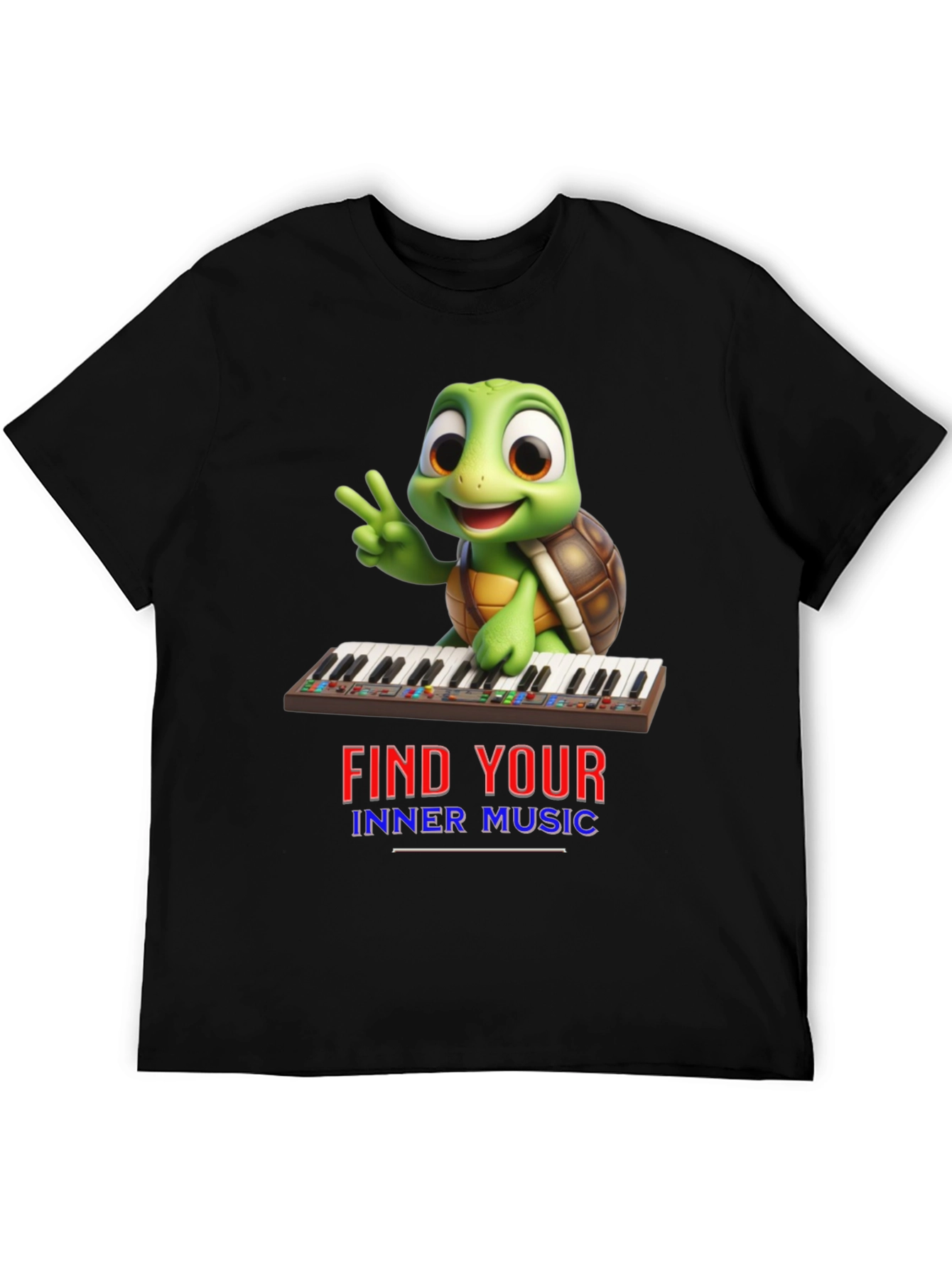 Black Turtle Find Your Inner Music Black T-Shirt view 5