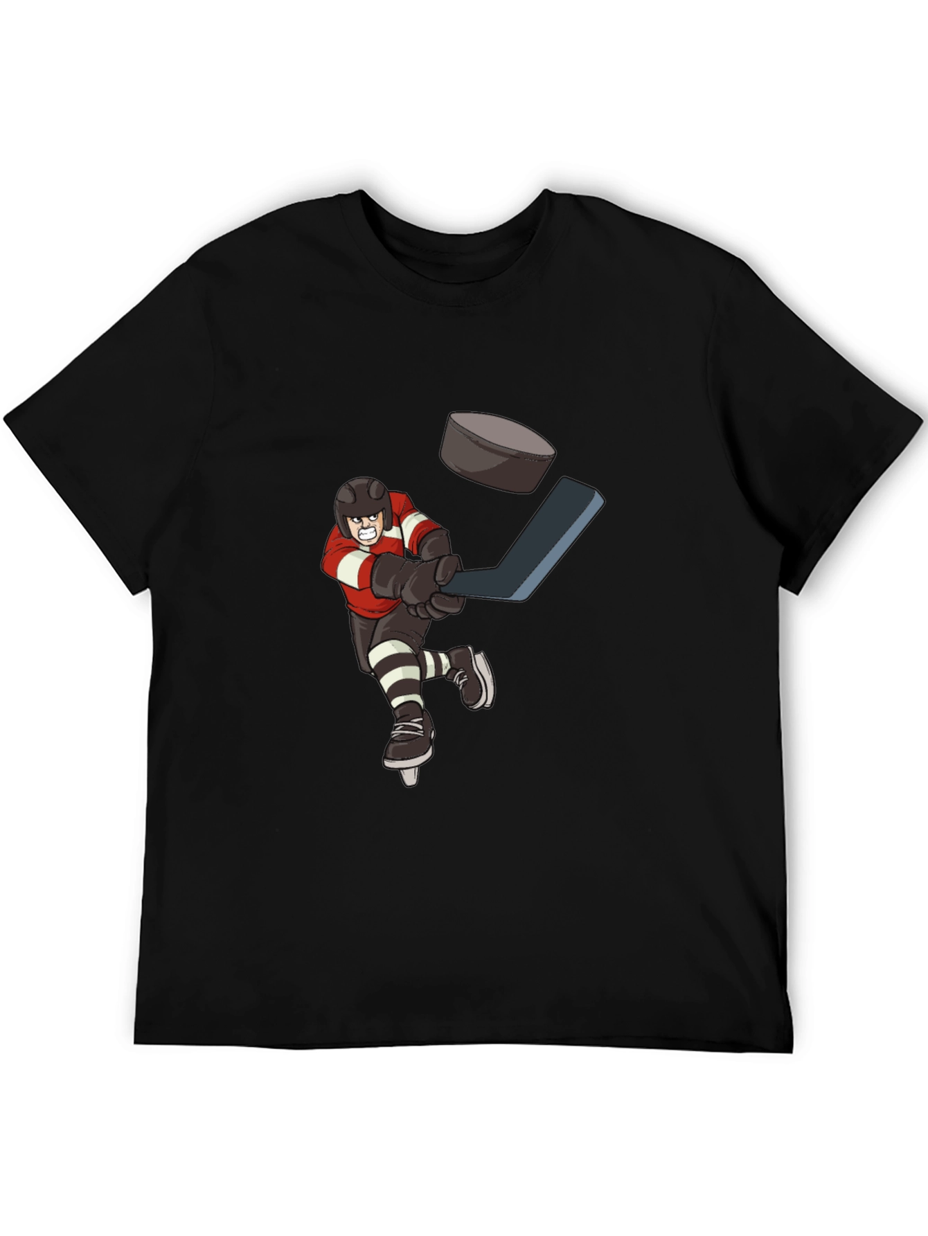 Black Hockey Player T-Shirt view 5