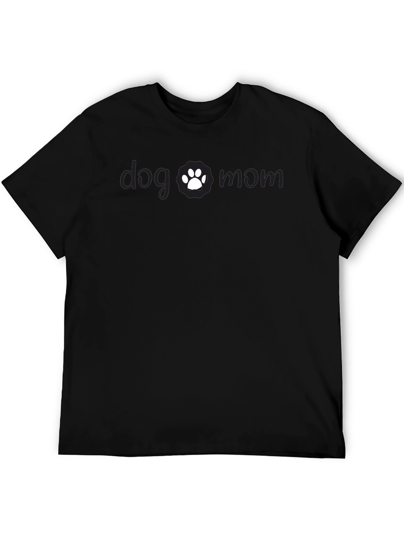 Black Dog Mom Tee - Paw Print Design T-Shirt view 5