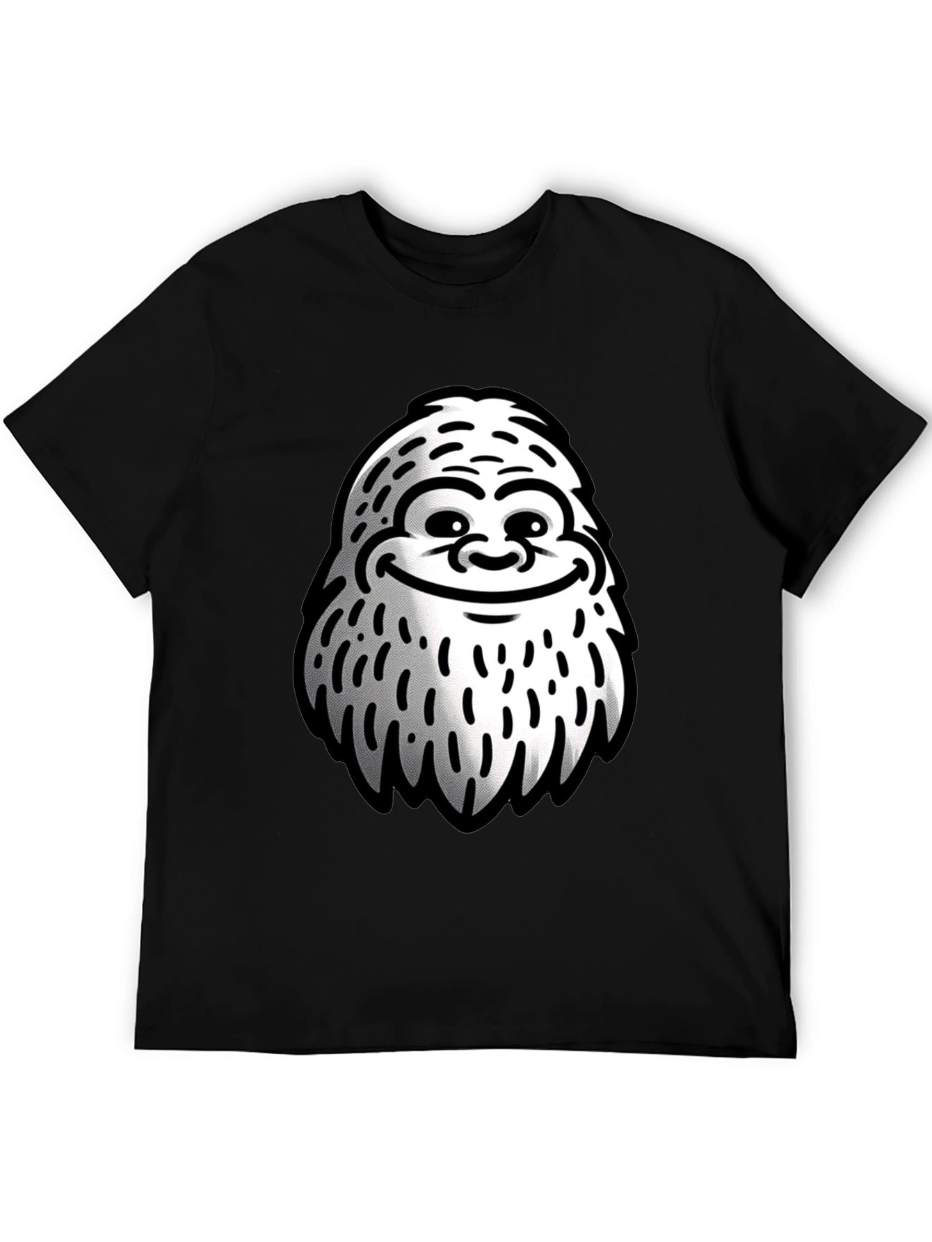 Black Funny Yeti Graphic T-Shirt - Black Cotton Tee view 5