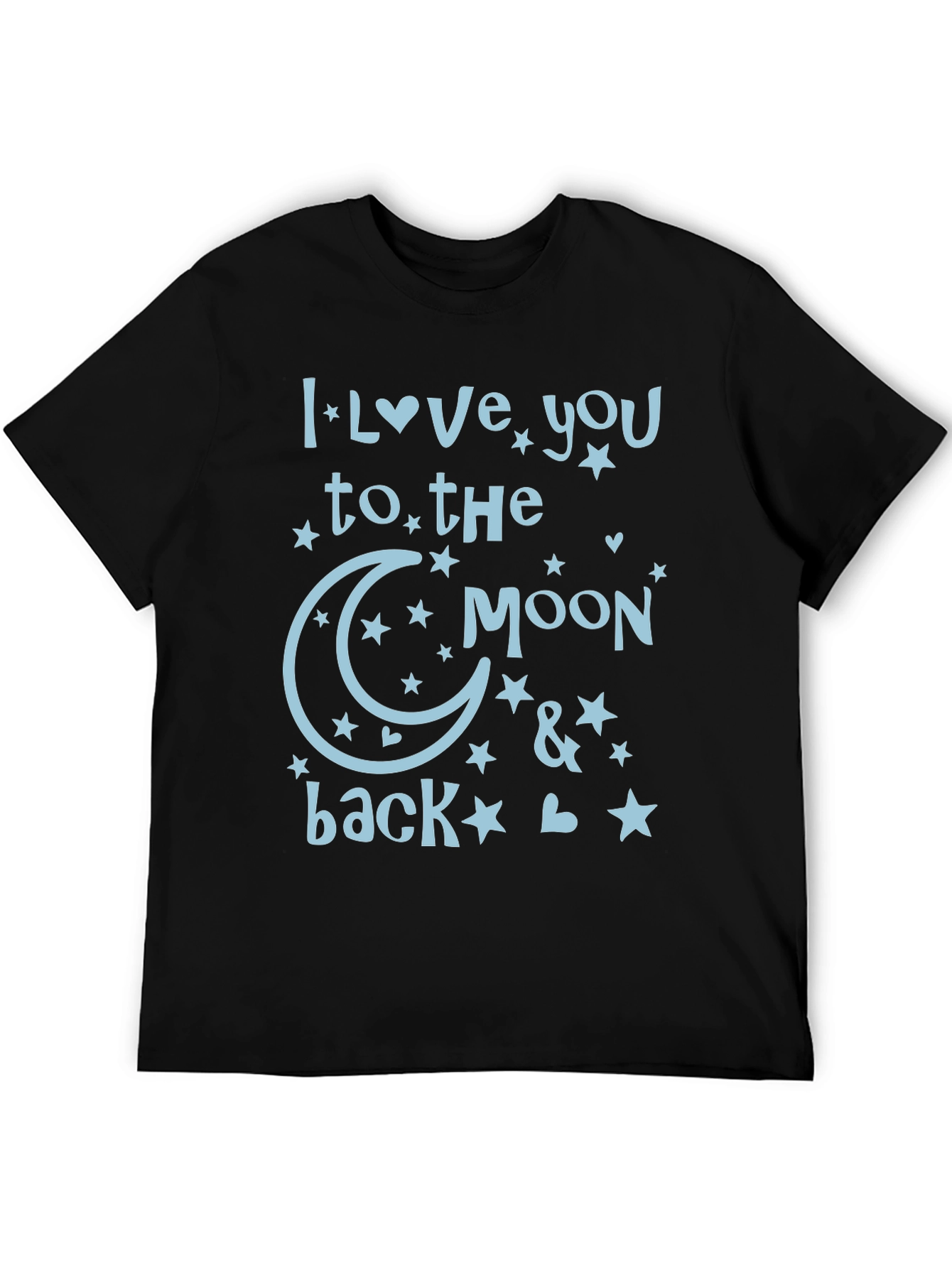 Black I Love You to The Moon and Back T-Shirt view 5