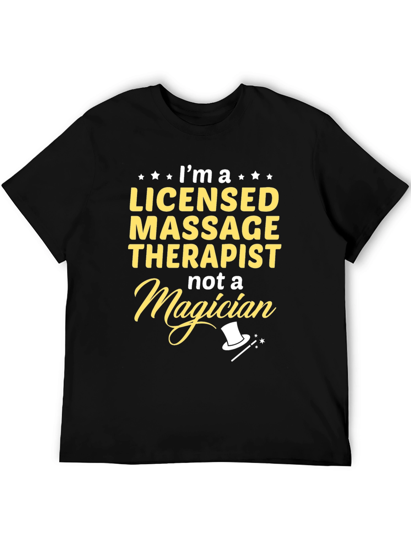 Black Licensed Massage Therapist Funny T-Shirt view 5