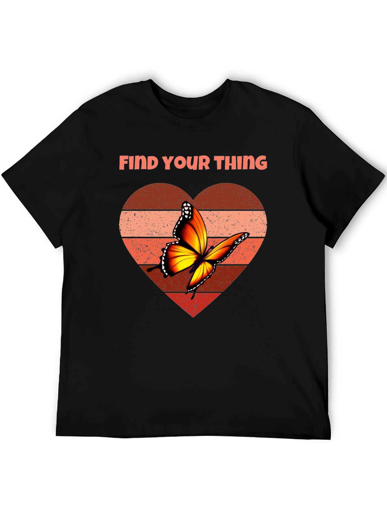 Black Find Your Thing Butterfly Heart Graphic Tee - Black view 5