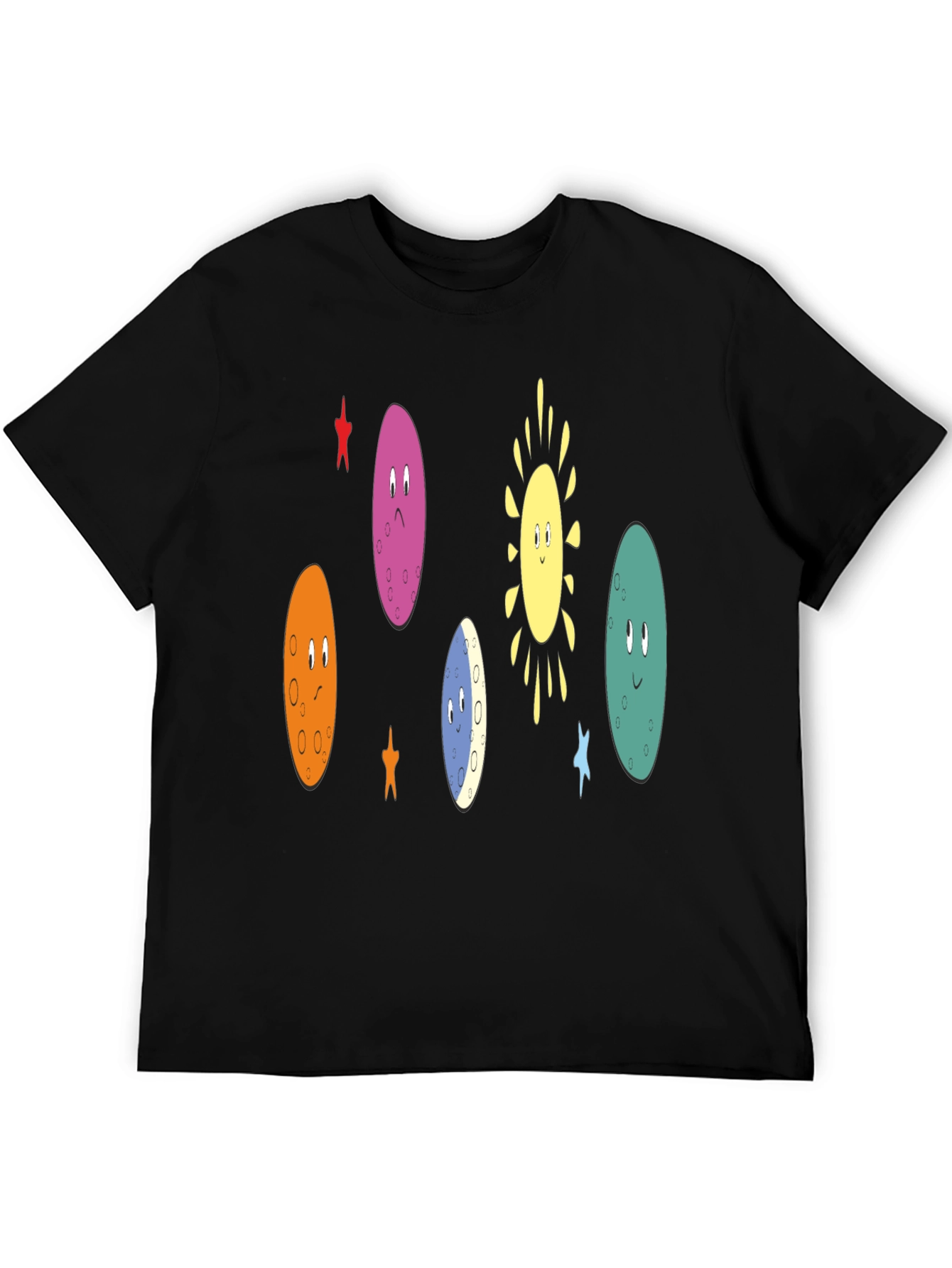 Black Cartoon Planet Crew Black T-Shirt view 5