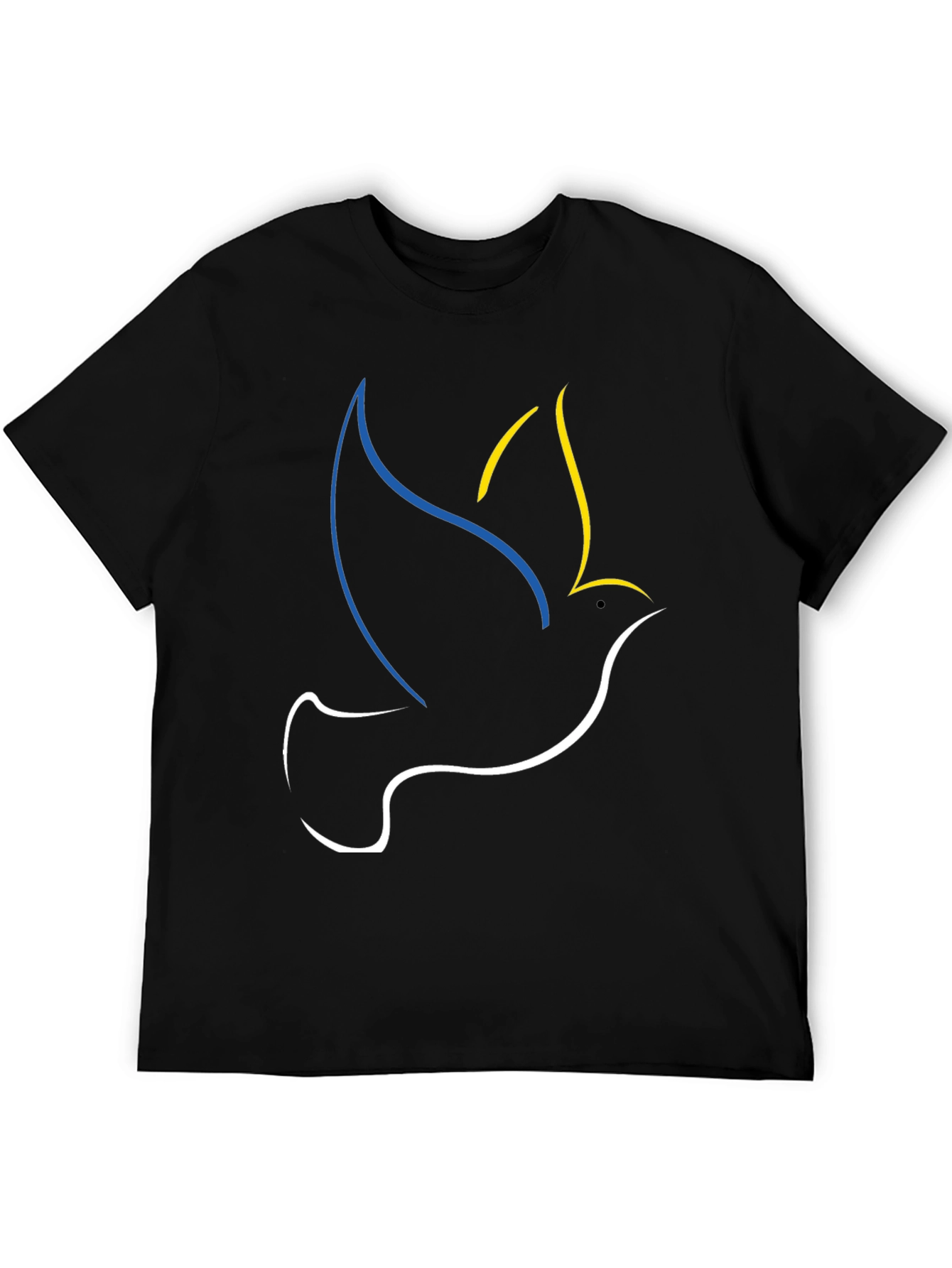 Black Ukraine Dove Peace T-Shirt Black view 5