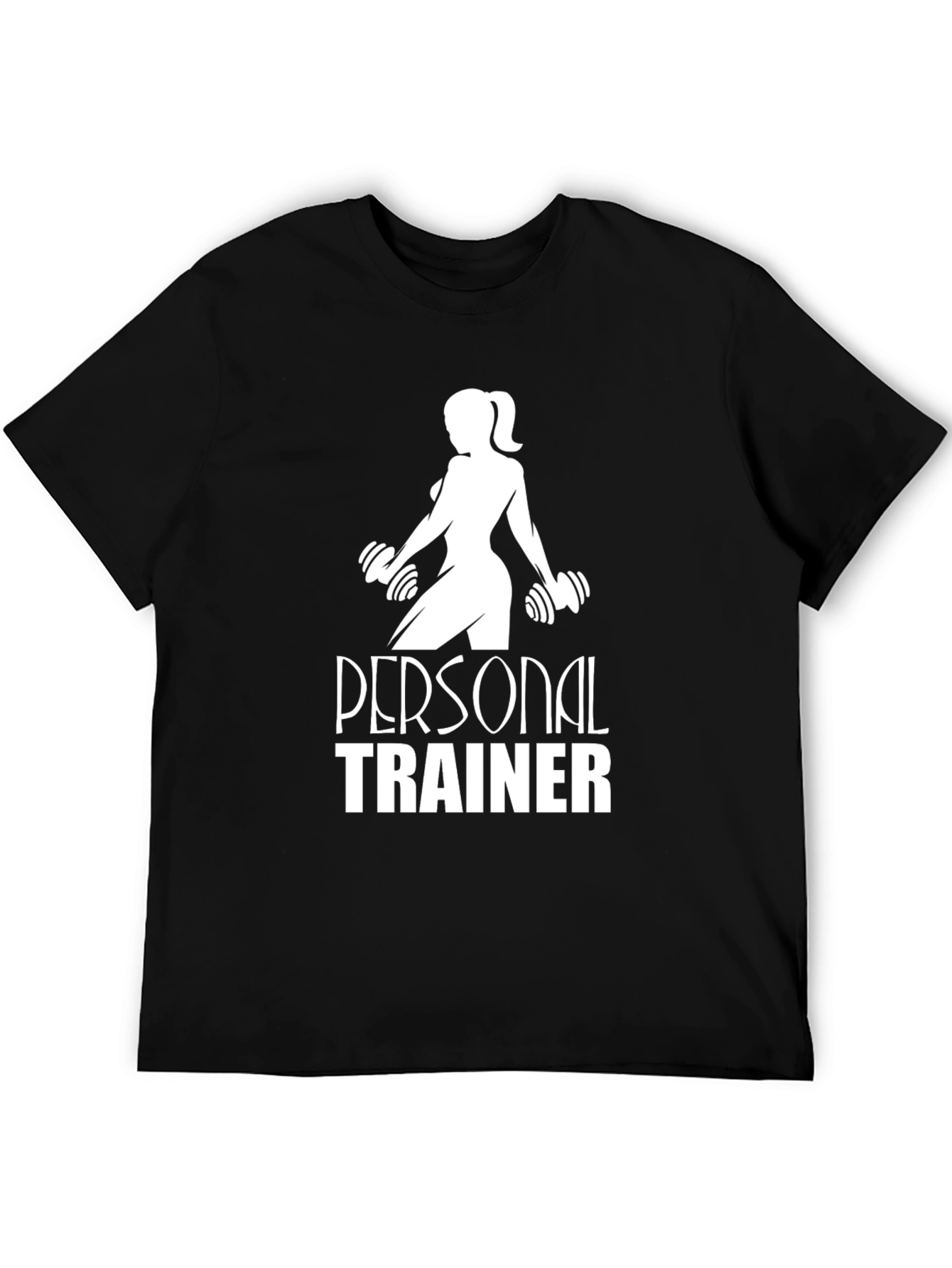 Black Personal Trainer Black T-Shirt - Fitness Apparel view 5