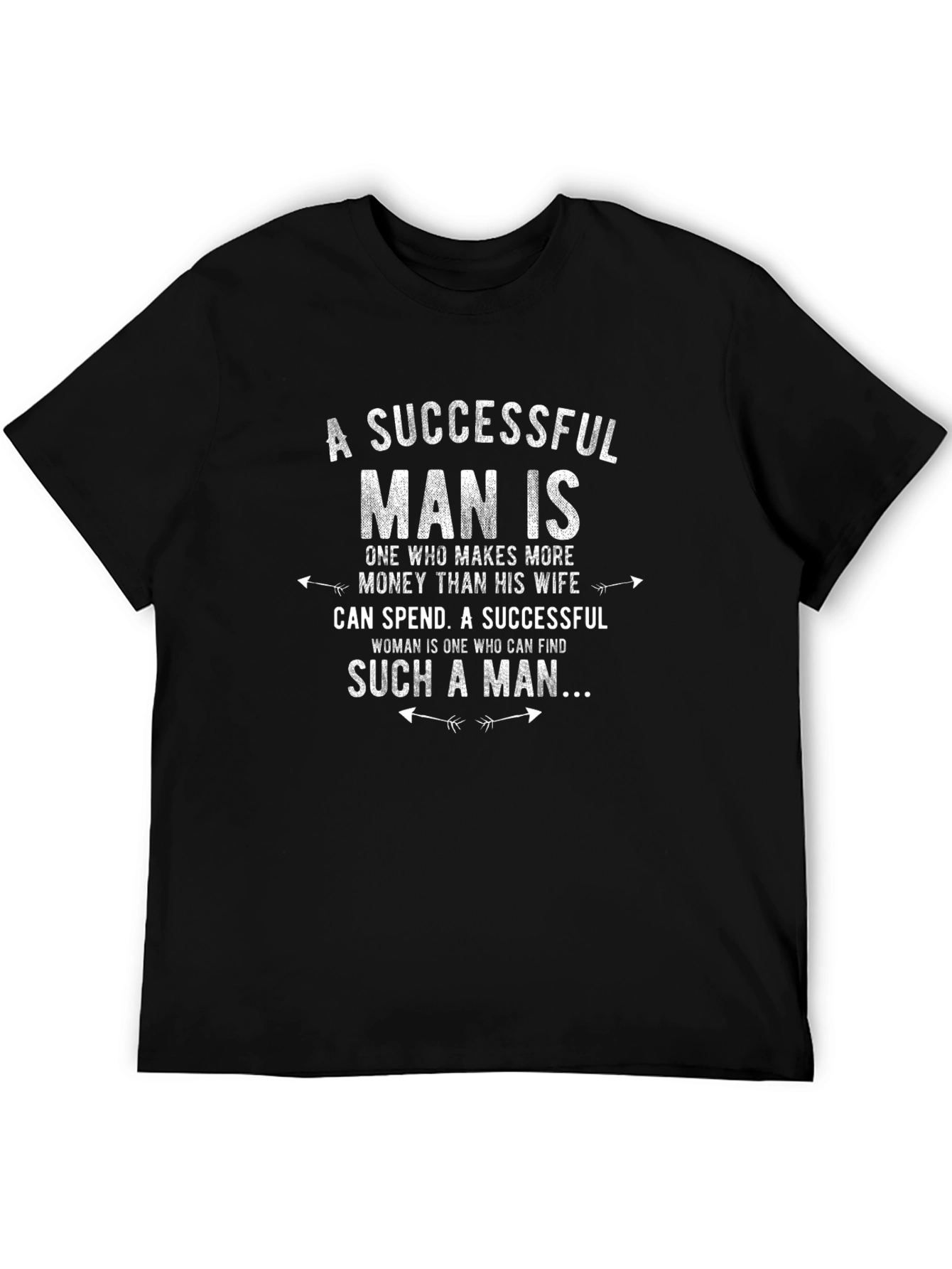 Black Successful Man Graphic Tee - Humorous Novelty Shirt view 5