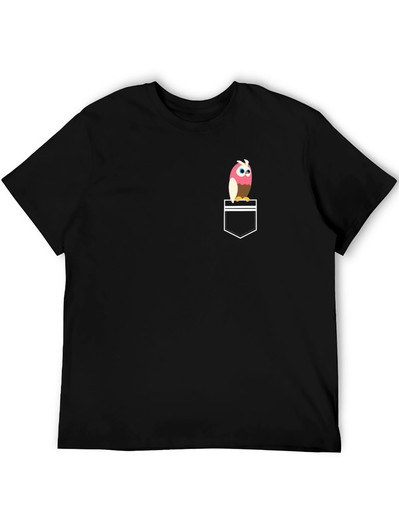Black Owl Pocket T-Shirt - Fun & Unique Design view 5