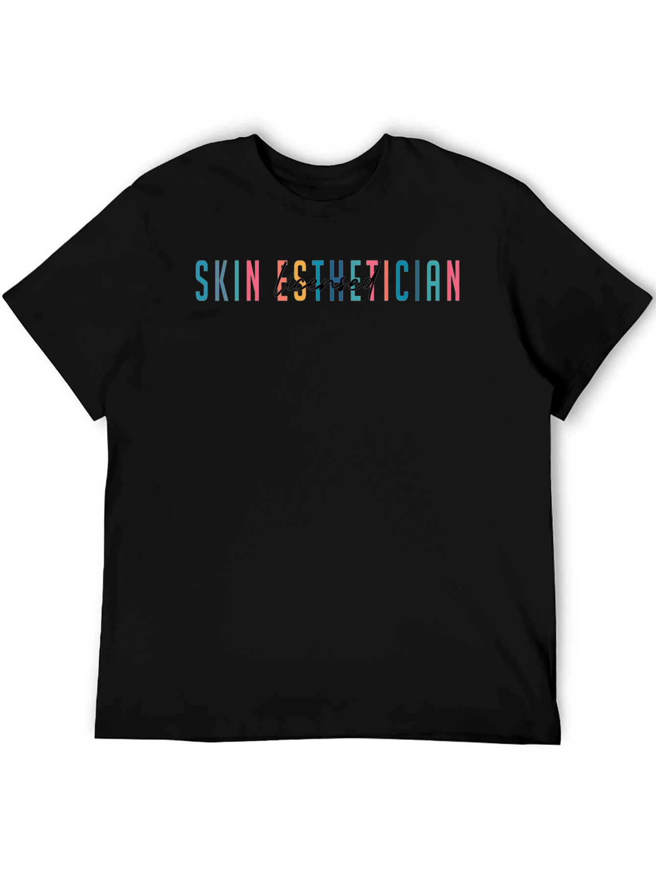 Black Colorful Skin Esthetician T-Shirt view 5