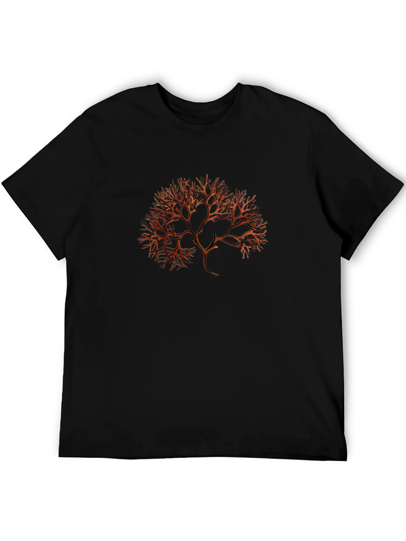 Black Abstract Tree Graphic Tee - Black Cotton Blend view 5