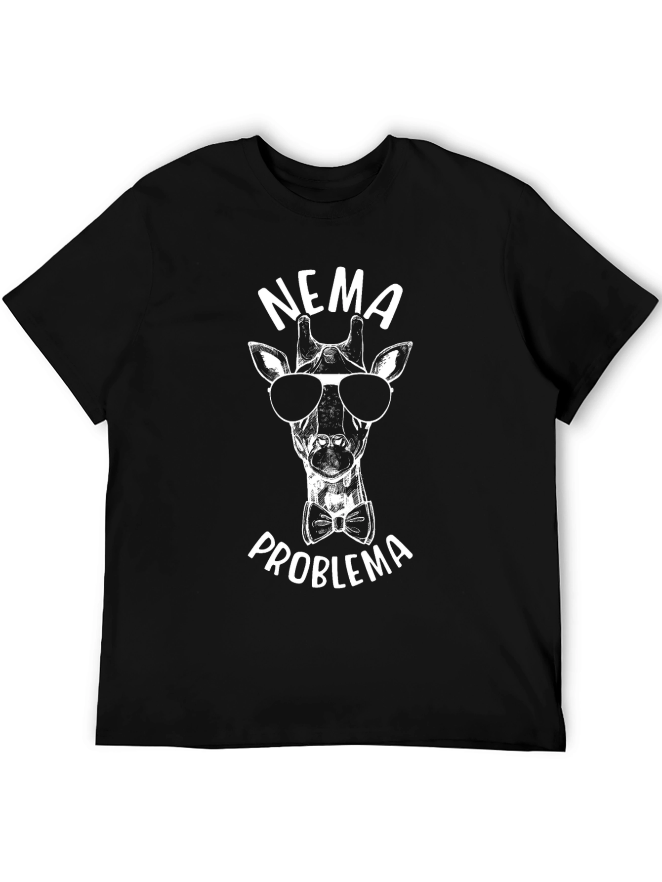 Black Nema Problema Giraffe Graphic T-Shirt view 5