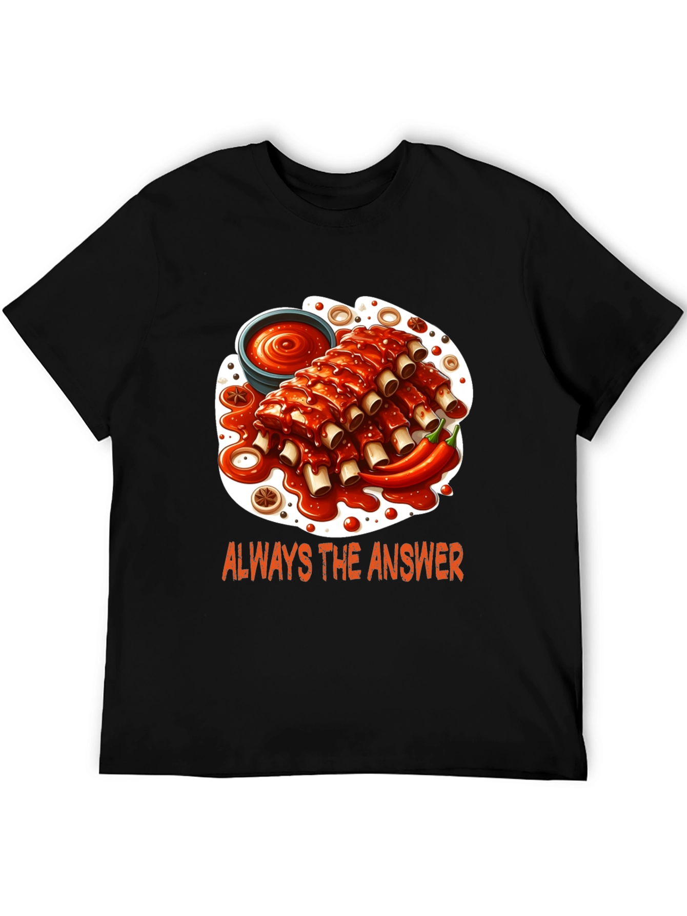 Black Ribs Graphic T-Shirt - Always the Answer view 5
