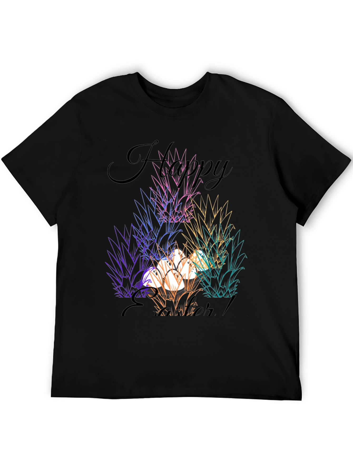 Camiseta Negra "Felices Pascuas" Estampada