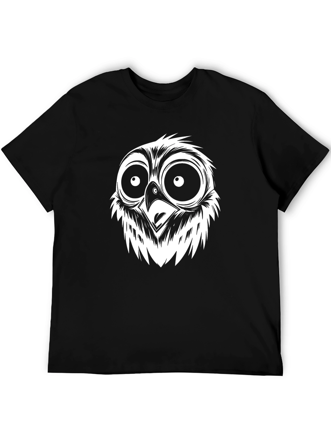 Black Owl Face Graphic T-Shirt - Cool & Quirky view 5