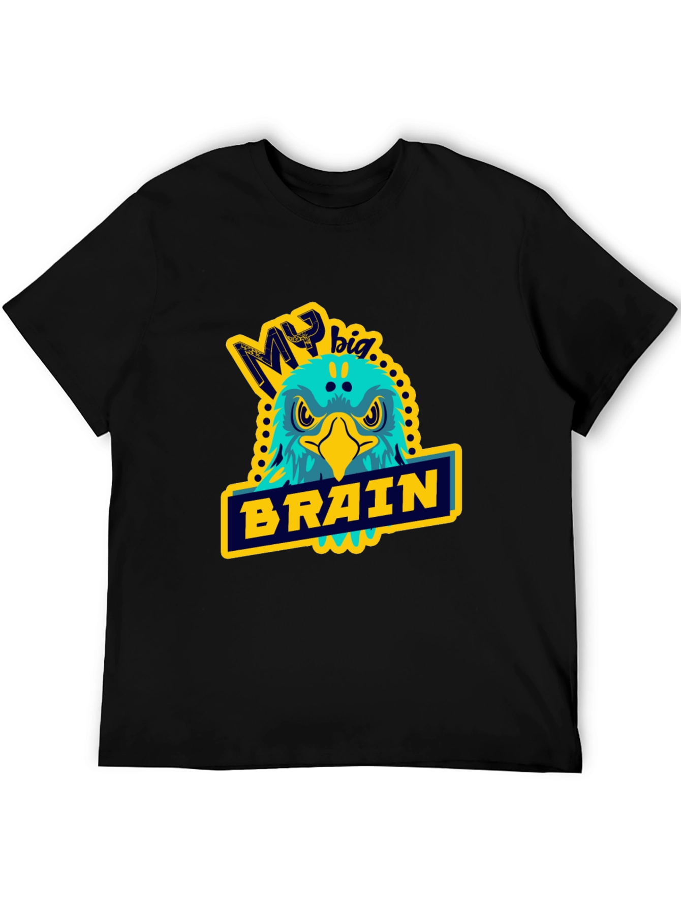 Black My Big Brain Eagle T-Shirt view 5