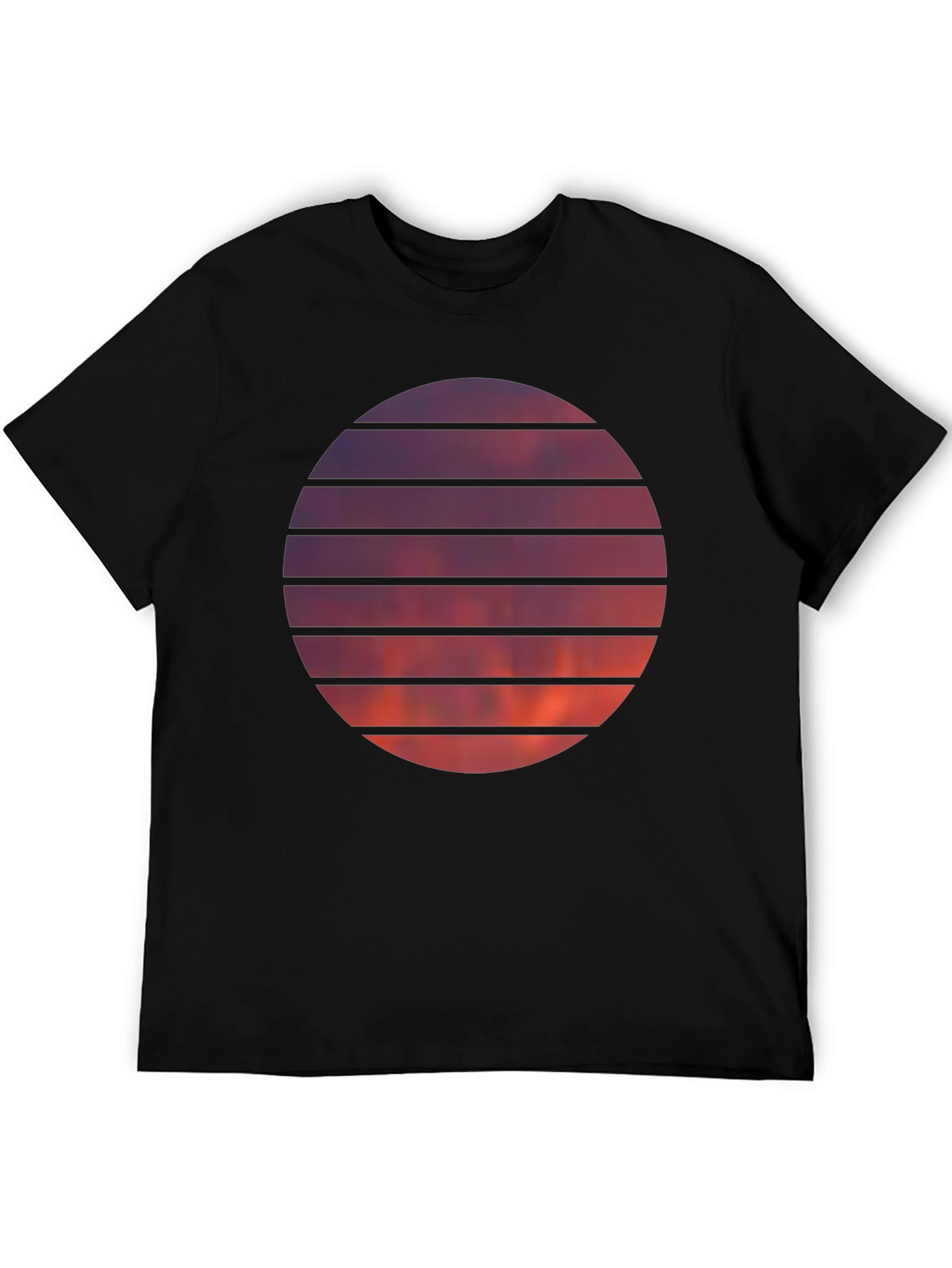 Black Sunset Circle Graphic Tee view 5