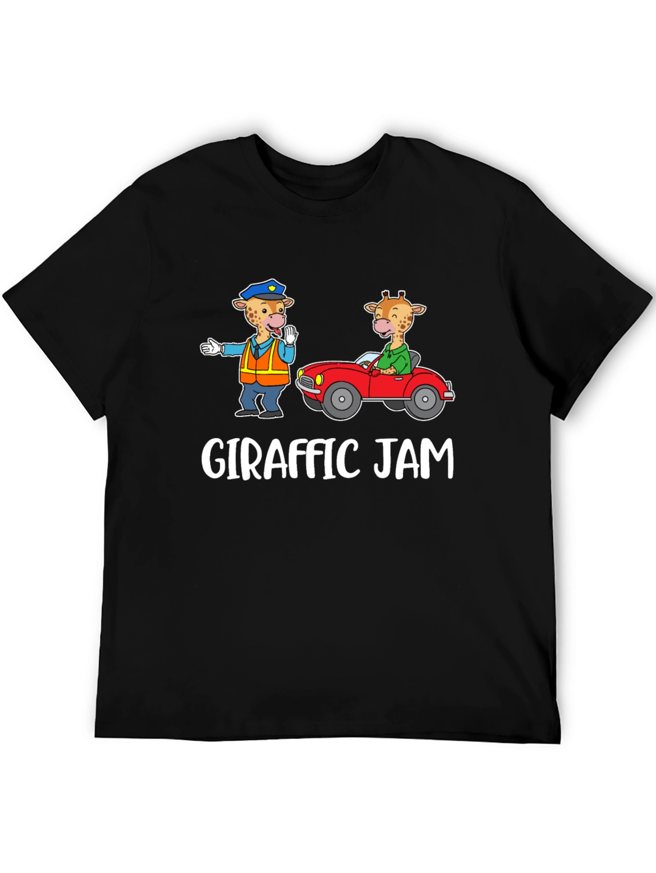 Black Giraffe Traffic Jam Graphic T-Shirt view 5