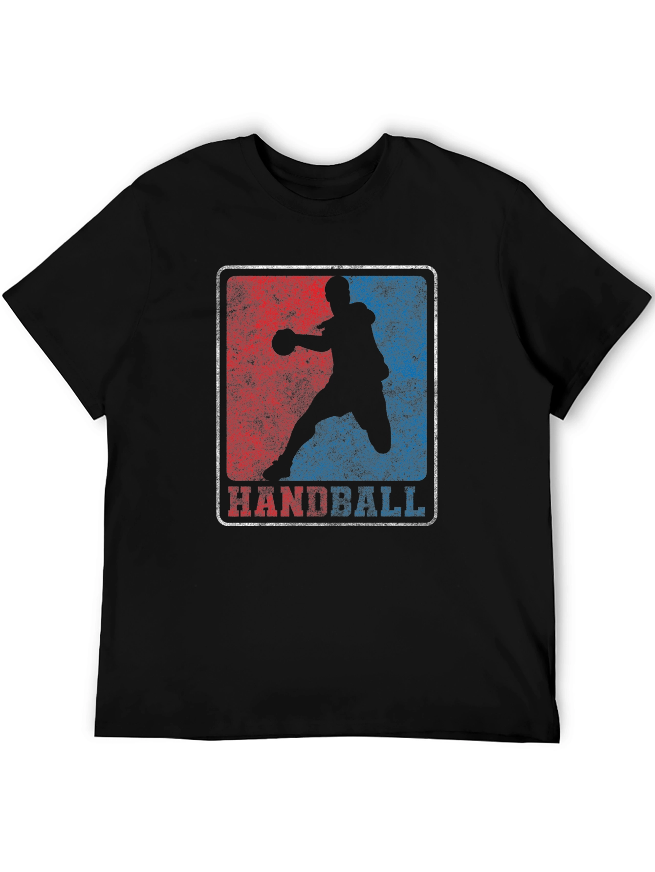 Black Handball Player Graphic T-Shirt - Sporty Retro Style view 5