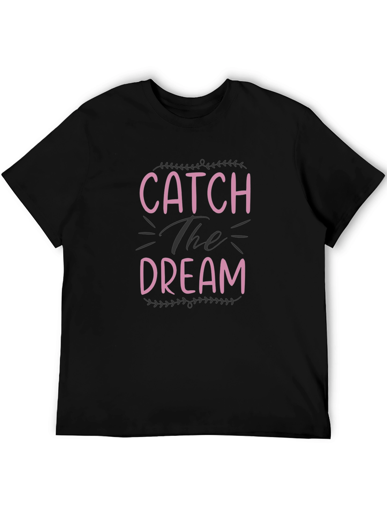 Black Catch The Dream Graphic Tee - Stylish Unisex T-Shirt view 5