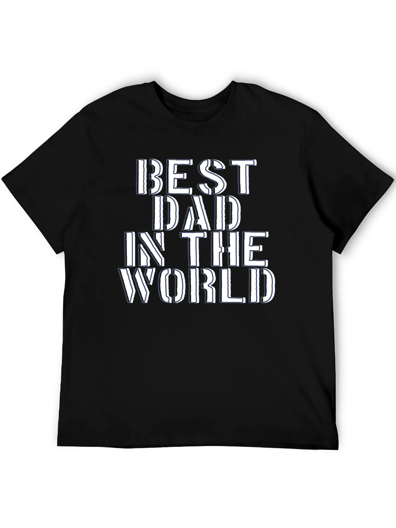 Black Best Dad in the World Graphic Tee - Black view 5